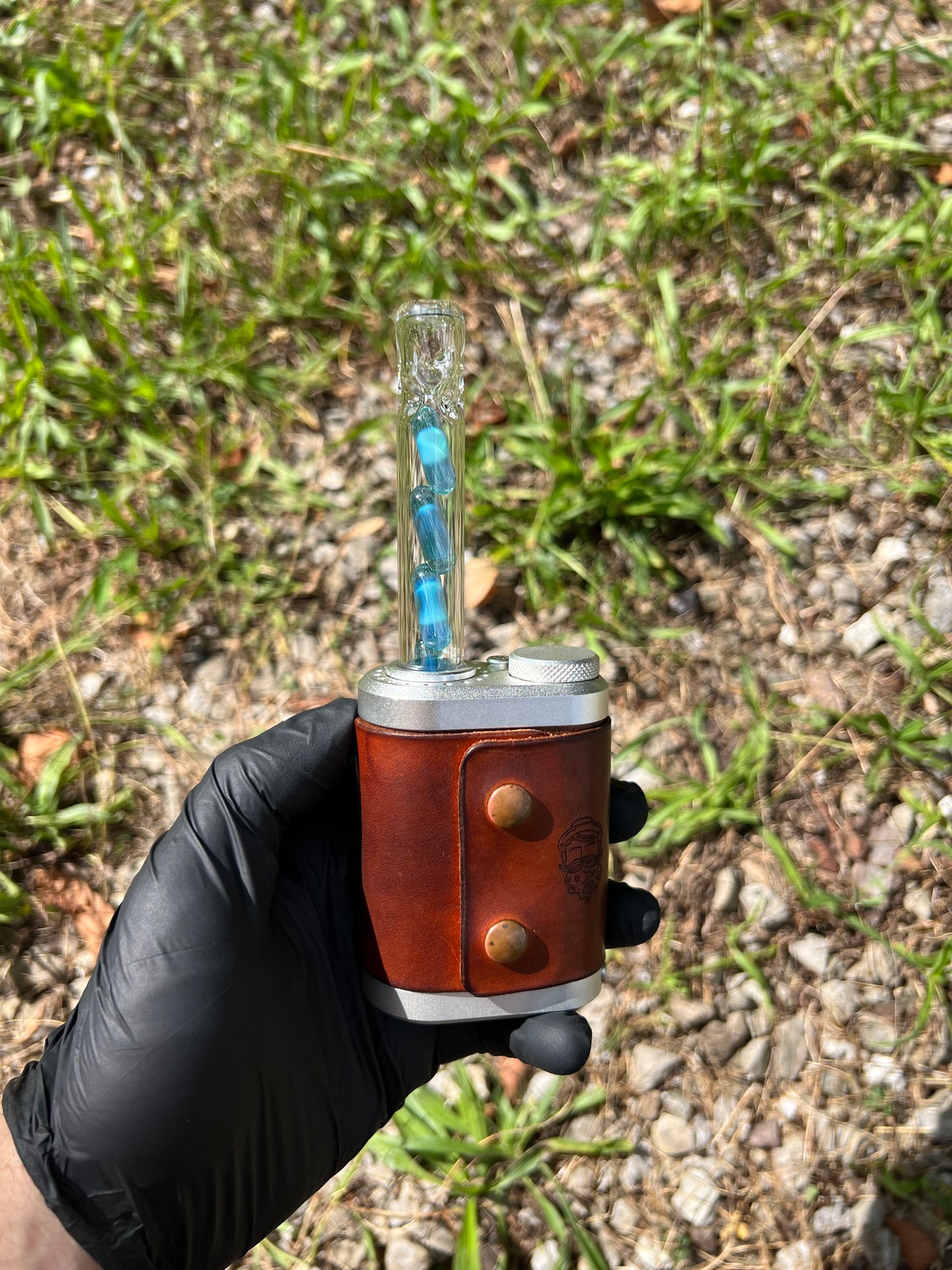 Tinymight Glass 4 Terp Pill Stem w/ dimpled mouthpiece - Marina
