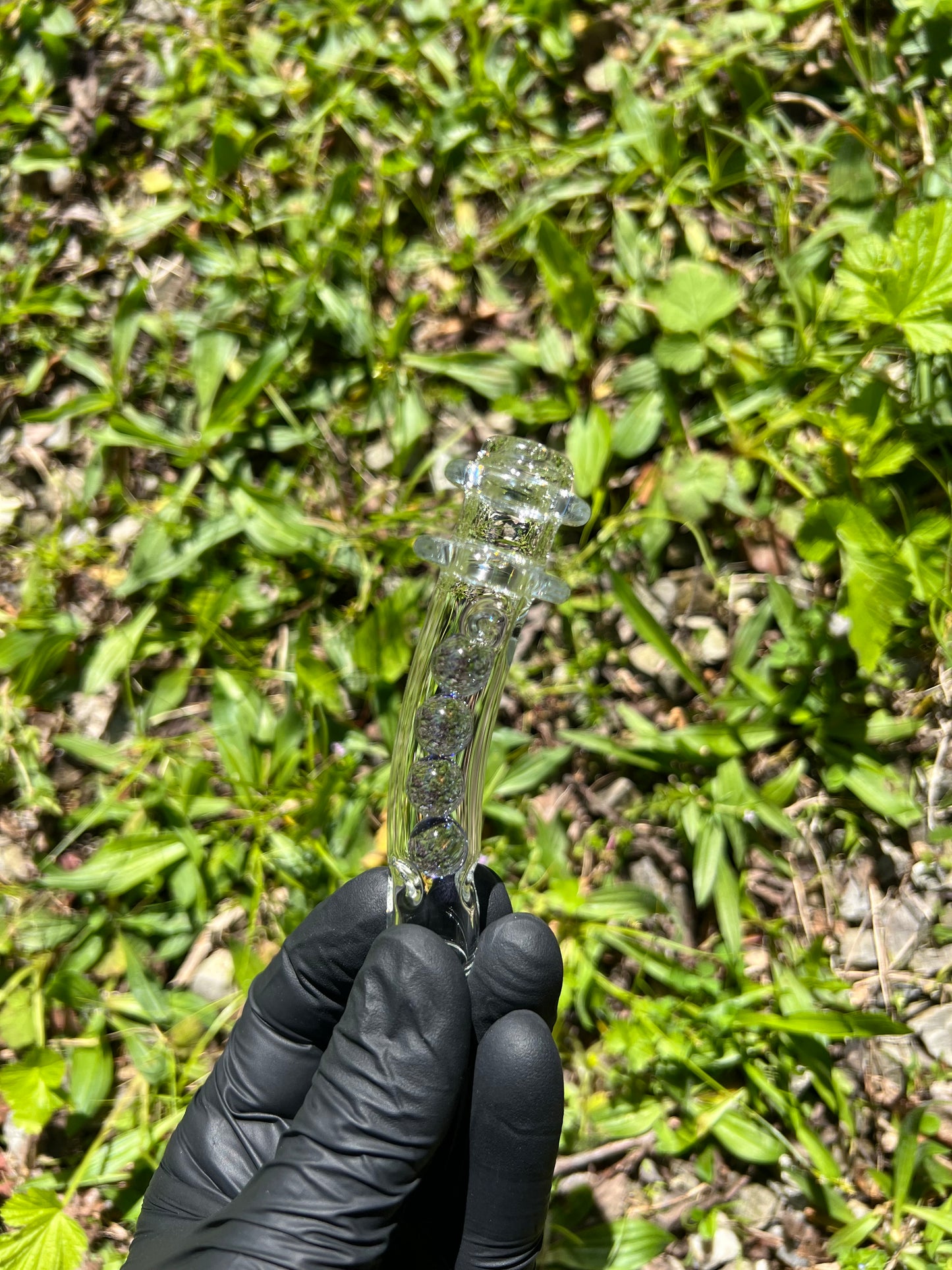 Tinymight Glass 4 Marble Stem w/Blown mouthpiece - Purple Rain