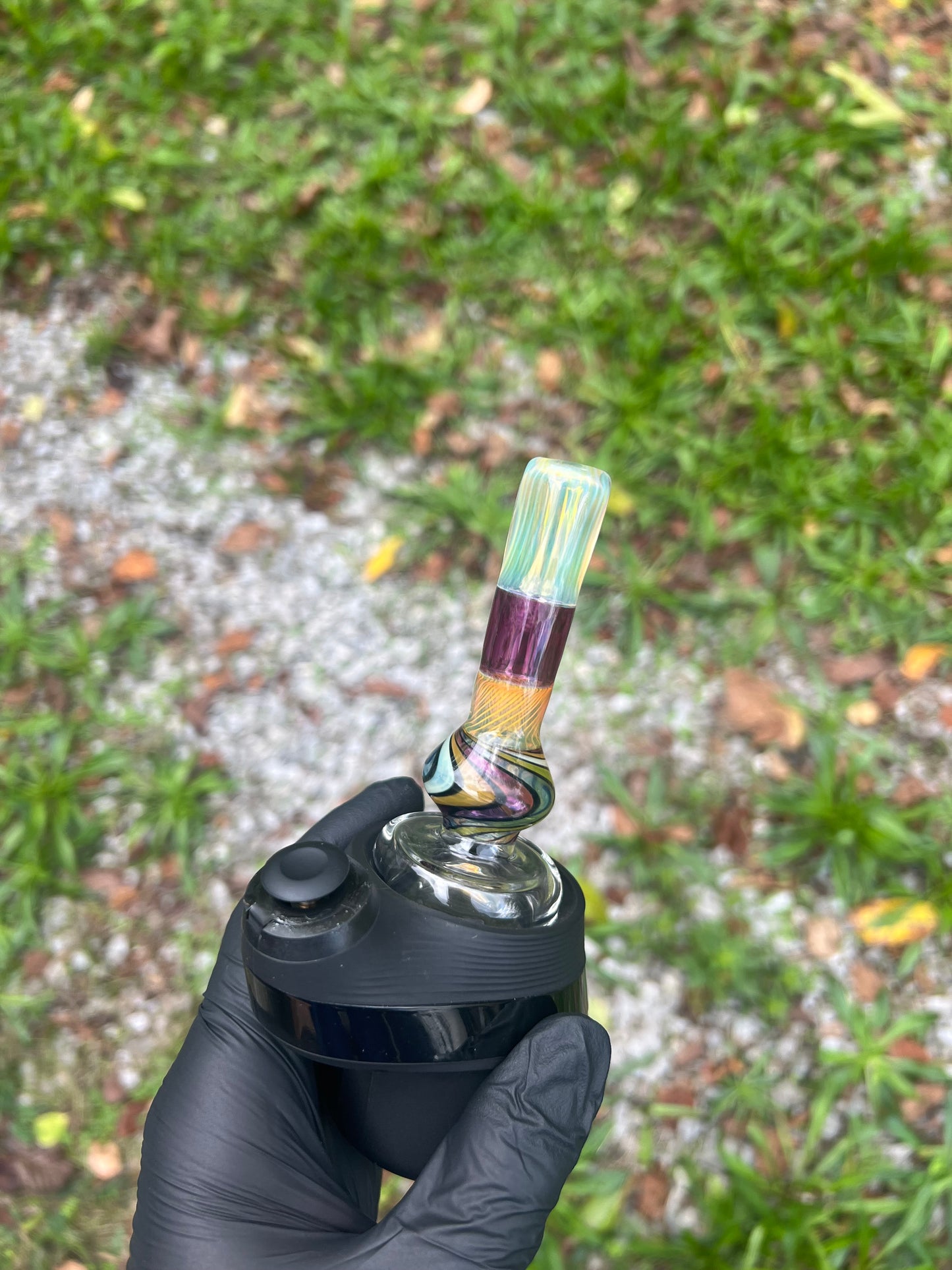 Puffco Peak Dry Top - Silver Fume/ Vibes / Gold Purple