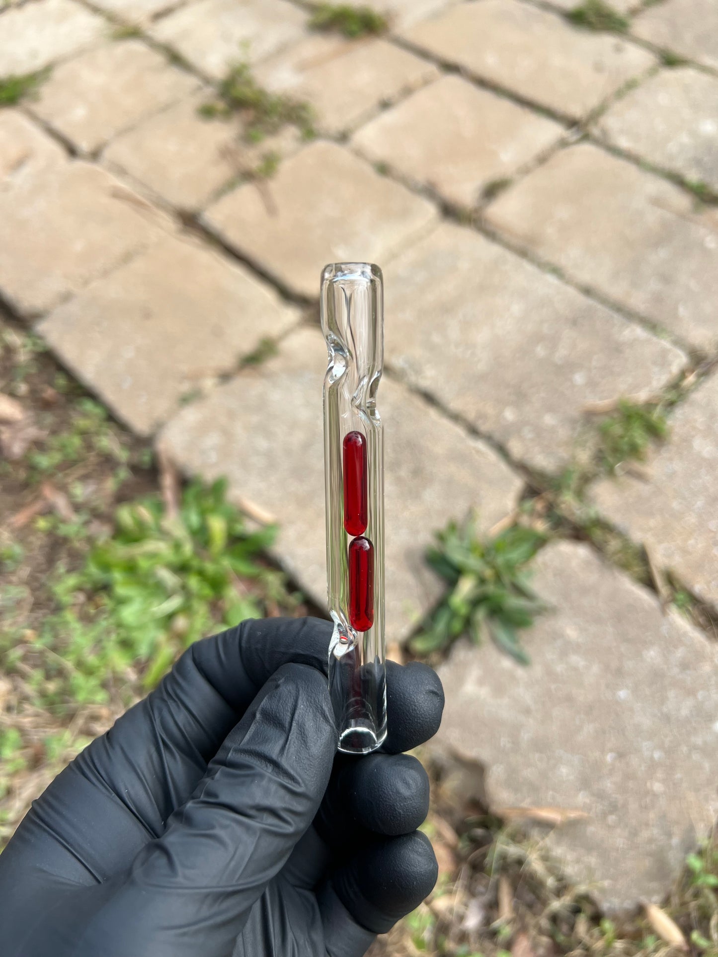 Firewood 11/ Dynavap Glass 2 Terp Pill Stem- Red