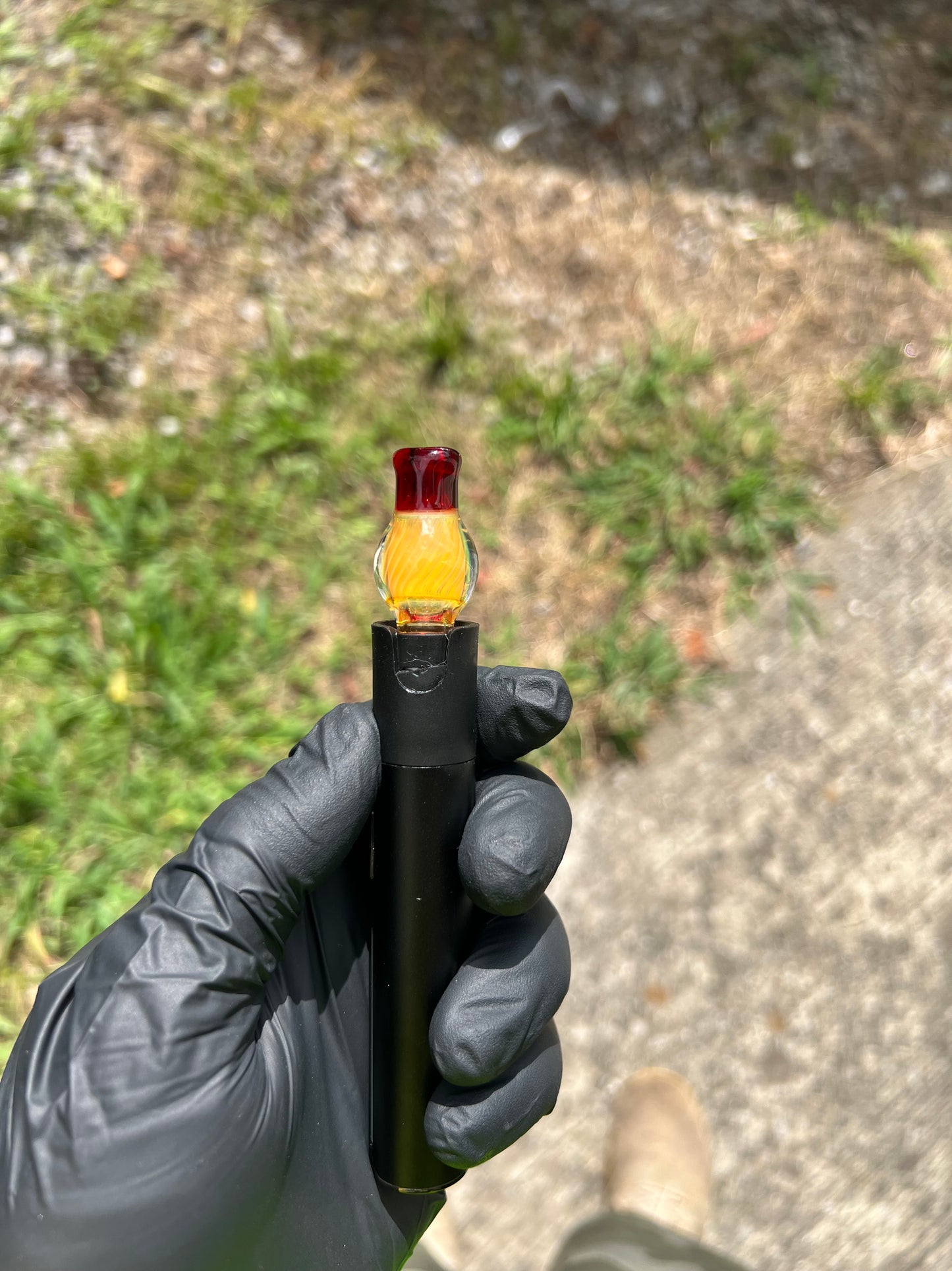Puffco Pivot Glass Implosion Turbine Top - Red