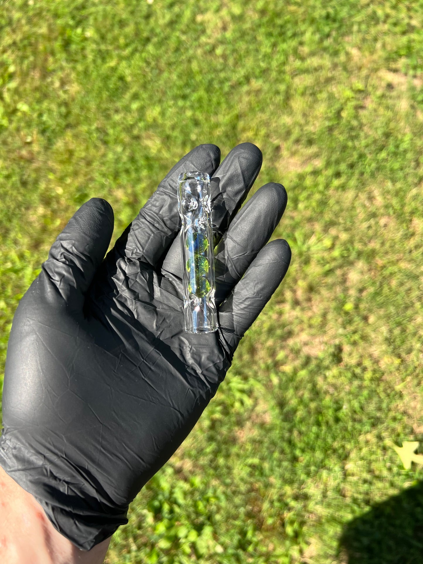 Tinymight Glass 3 Marble Stem w/dimpled mouthpiece - Limeade