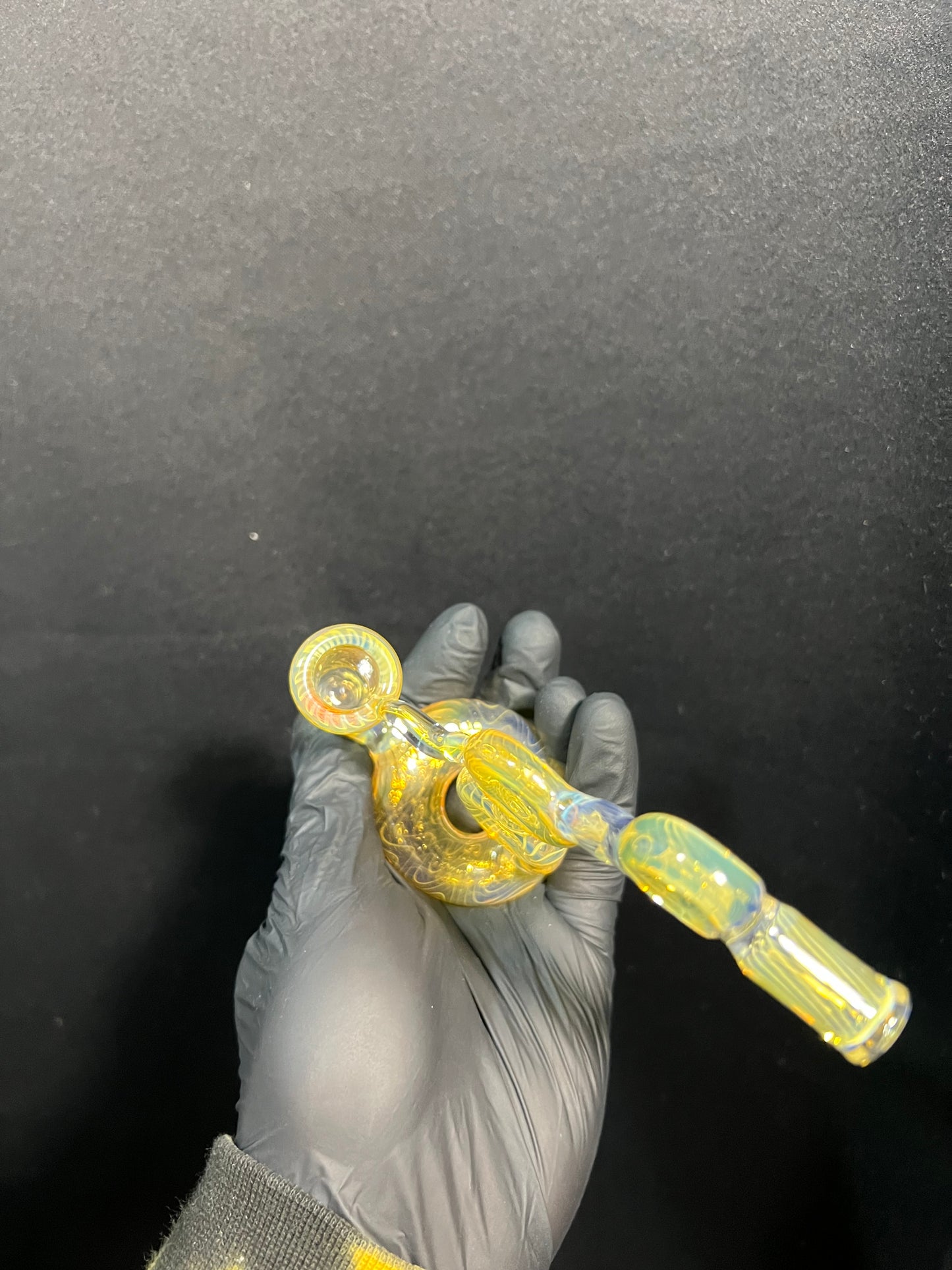 14mm Female Stationary Donut Sculpture - Silver Fume #3