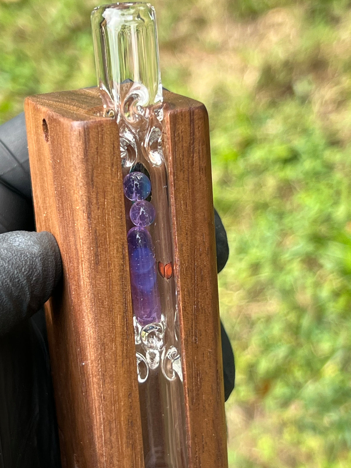 Firewood 11/12 Glass Terp Pill/ marble Stem- Amethyst Opal