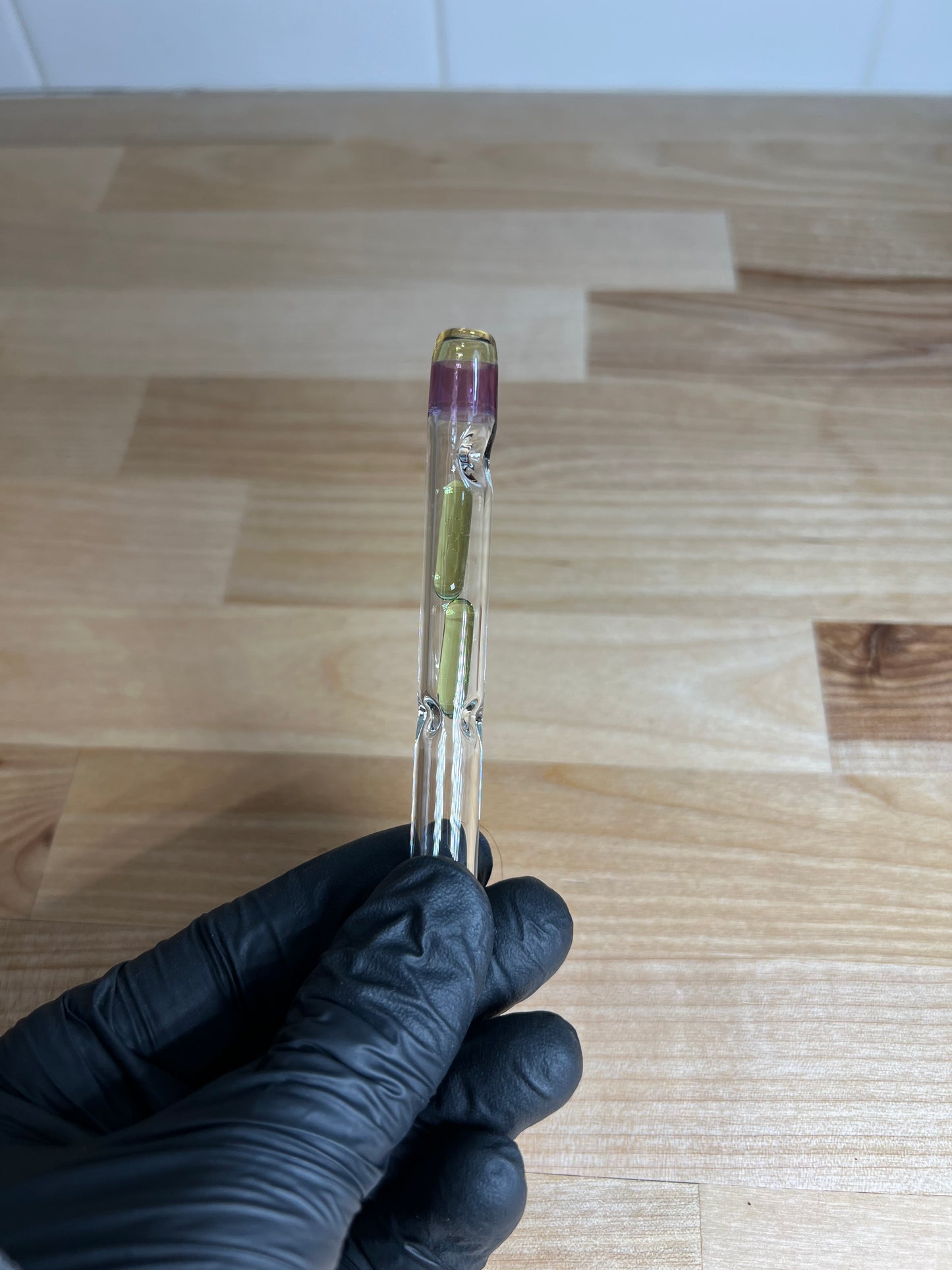 Bakx Glass Terp Pill Stem w/ Color MP- Milky Yoshi (CFL) / Gold Purple/ Absinthe
