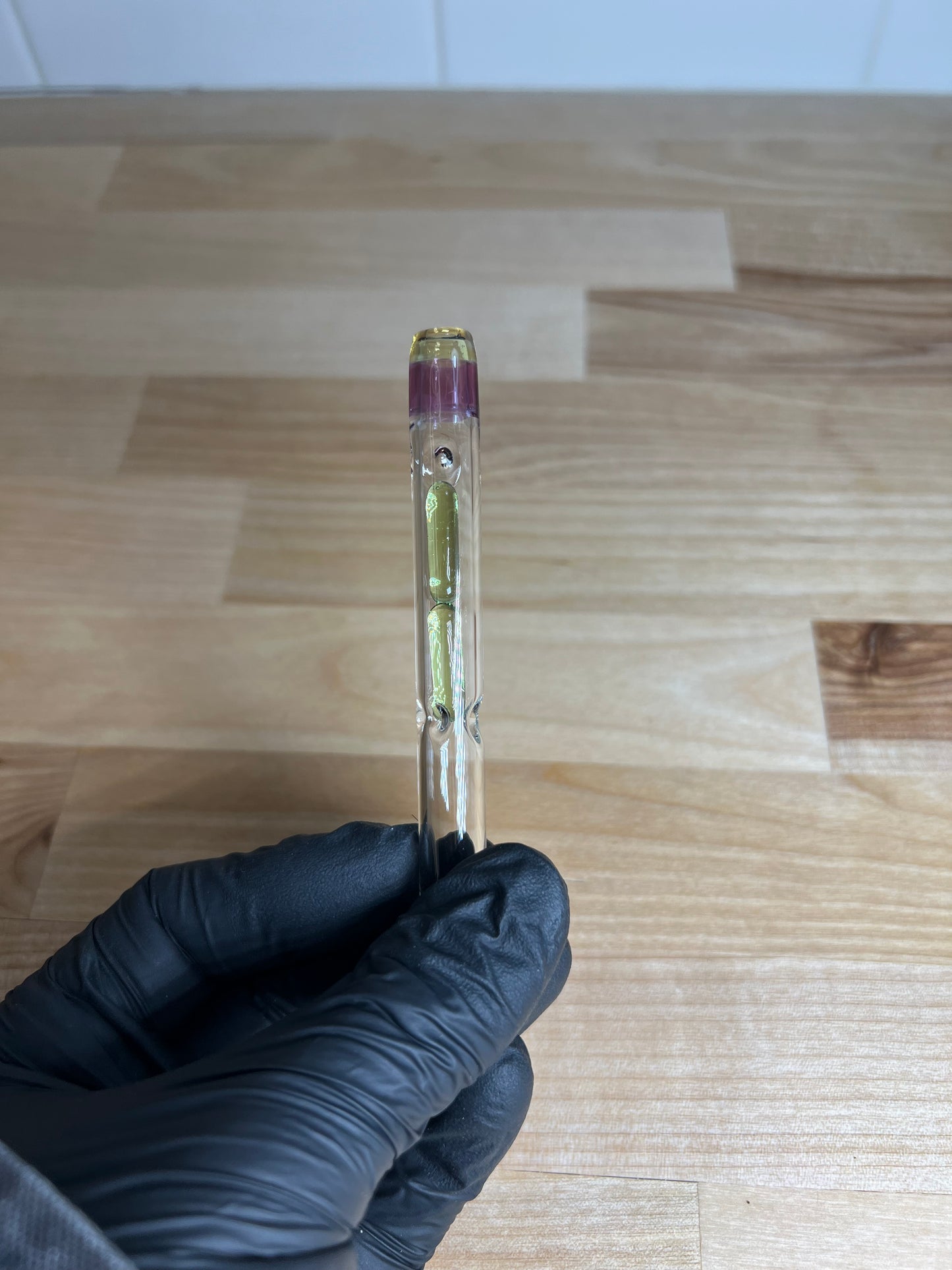 Bakx Glass Terp Pill Stem w/ Color MP- Milky Yoshi (CFL) / Gold Purple/ Absinthe