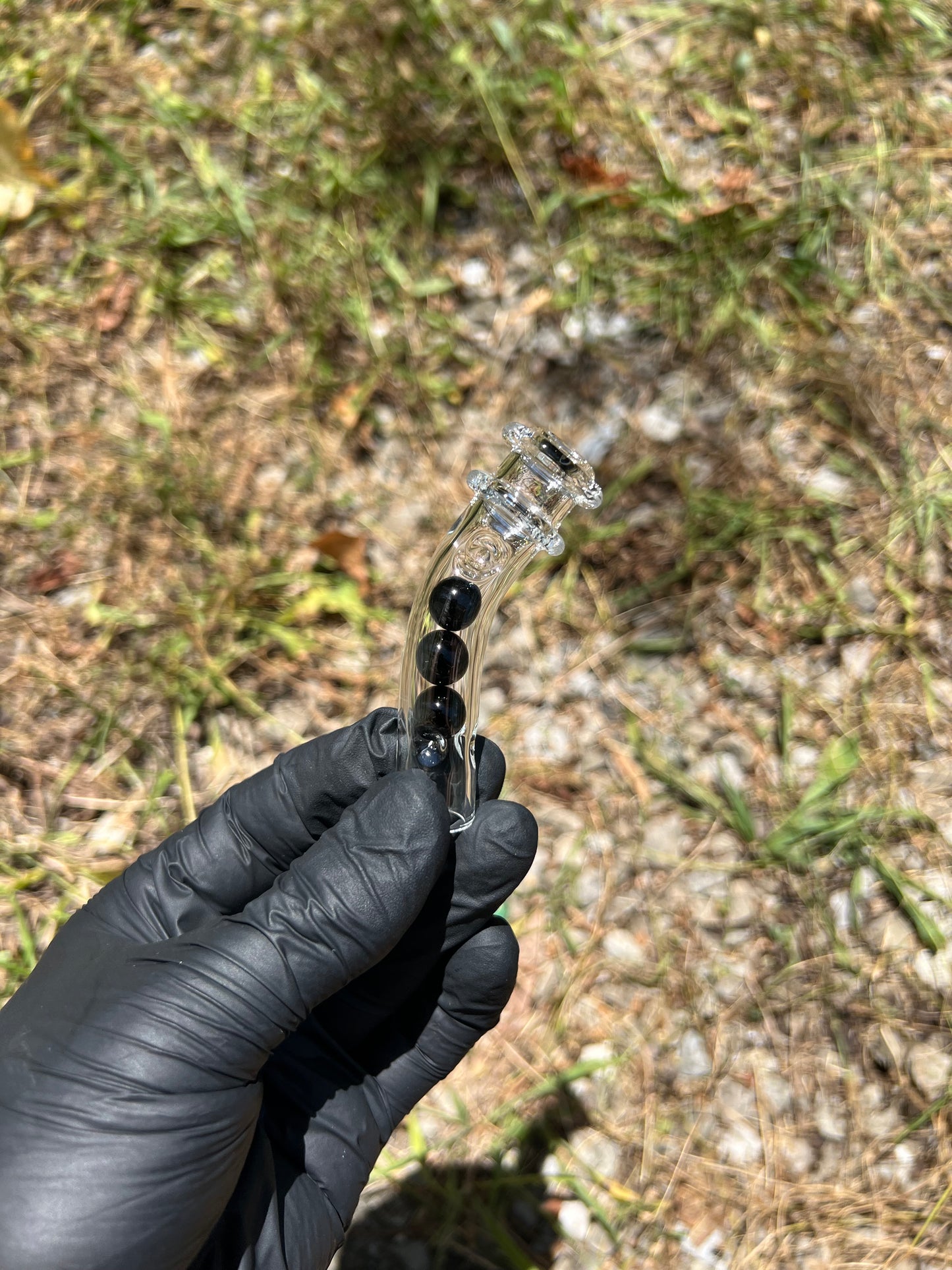 Tinymight Glass 3 Marble Stem w/blown mouthpiece - Galaxy
