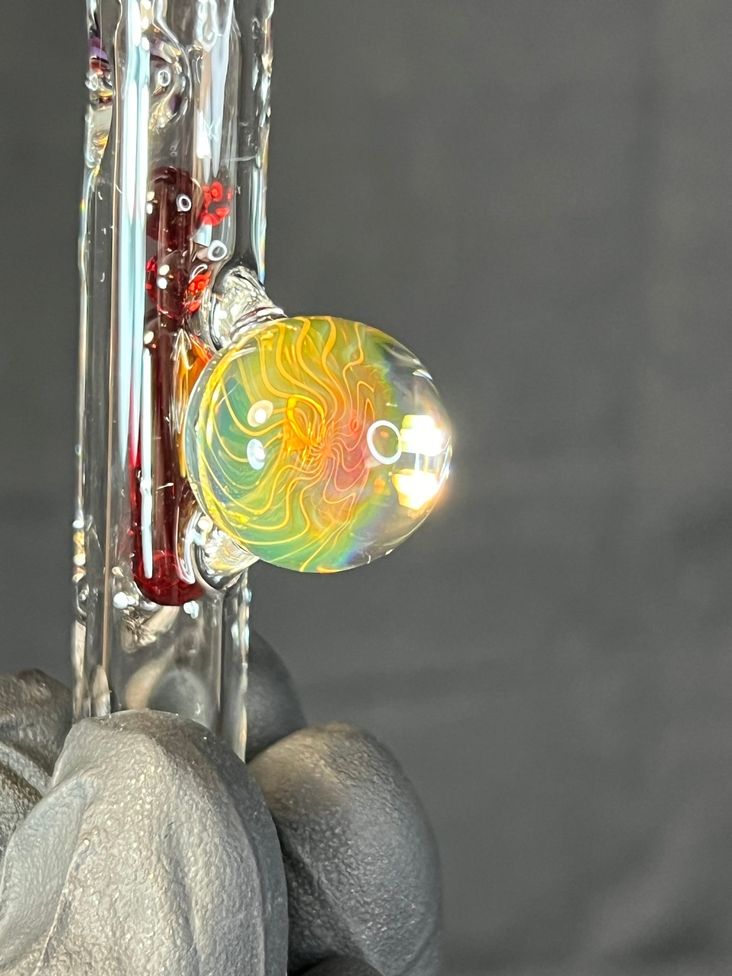 Firewood 11/ Dynavap Glass Terp Pill/ Marble Stem w/fume MP and marble- red/ dense purple amethyst