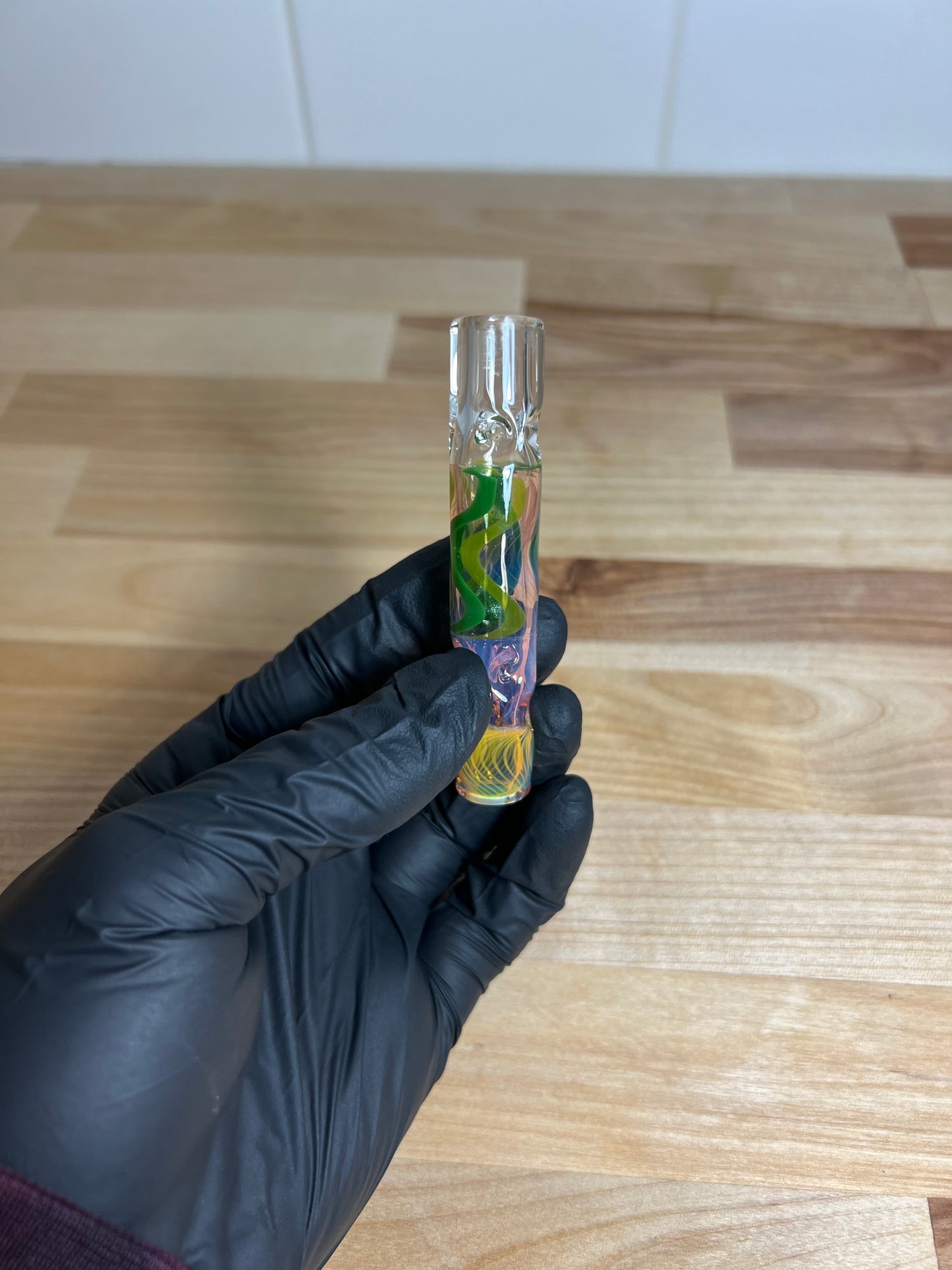 9MM/BFG Dani stem- Silver fume/ Green Linework/ Milky Yoshi (cfl)