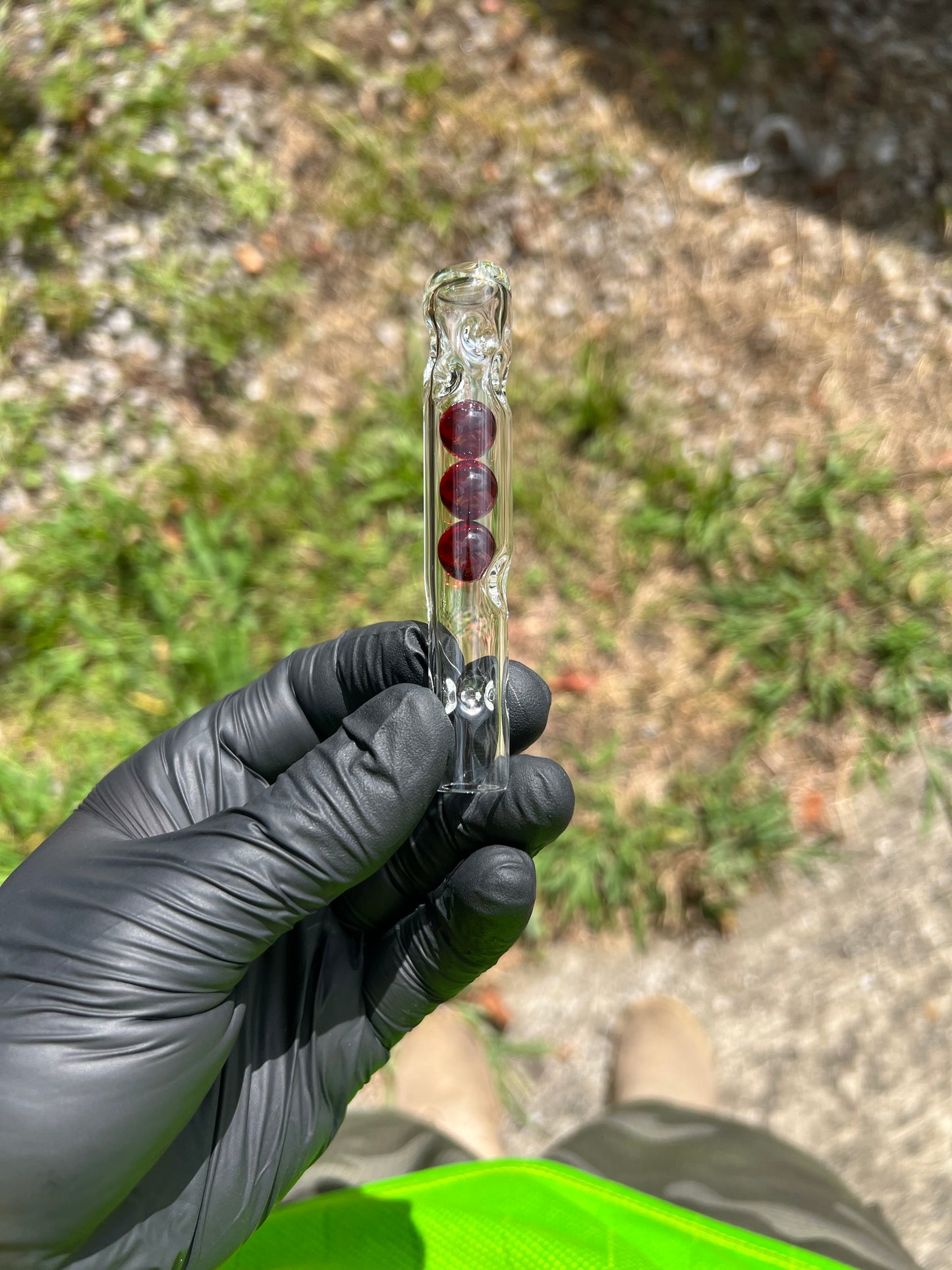 Solo 3 Glass Marble Stem - Red