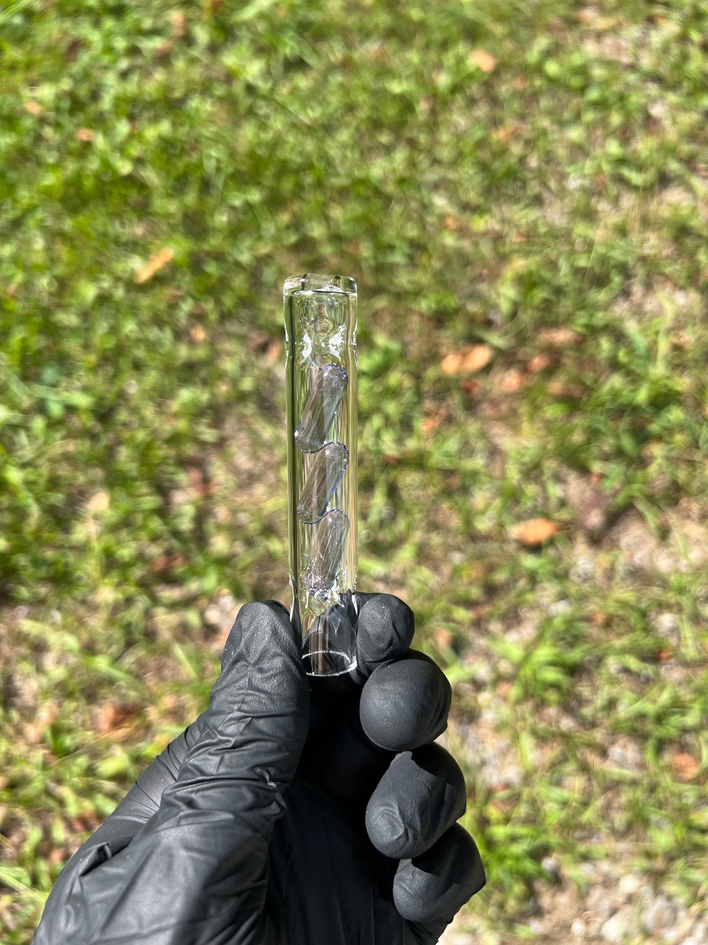 Tinymight Glass 3 Terp Pill Stem w/ alt. dimpled mouthpiece - Purple Rain