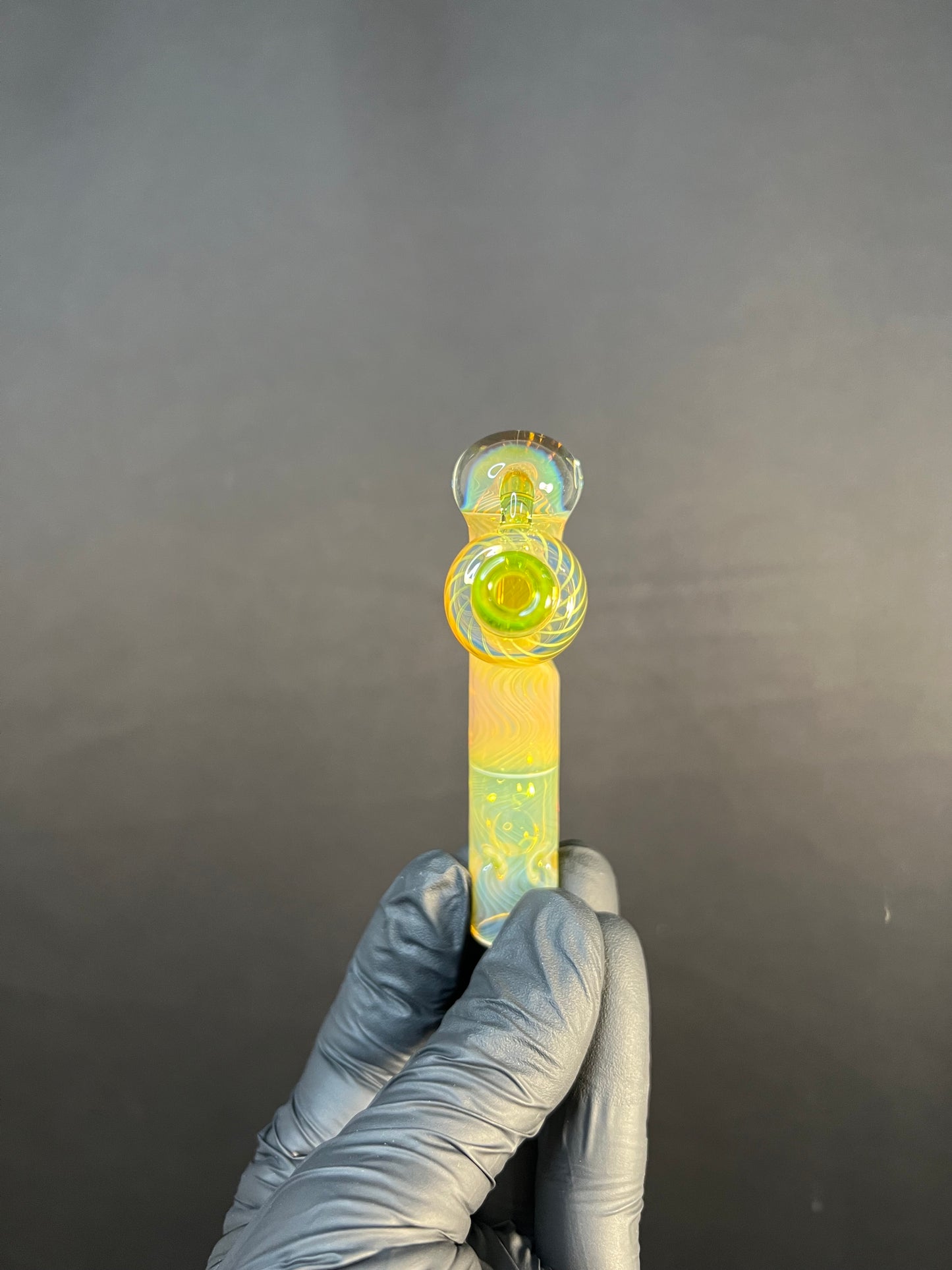 Tinymight Glass 4 Marble Stem Full Color implosion- Silver fume/ Absinthe