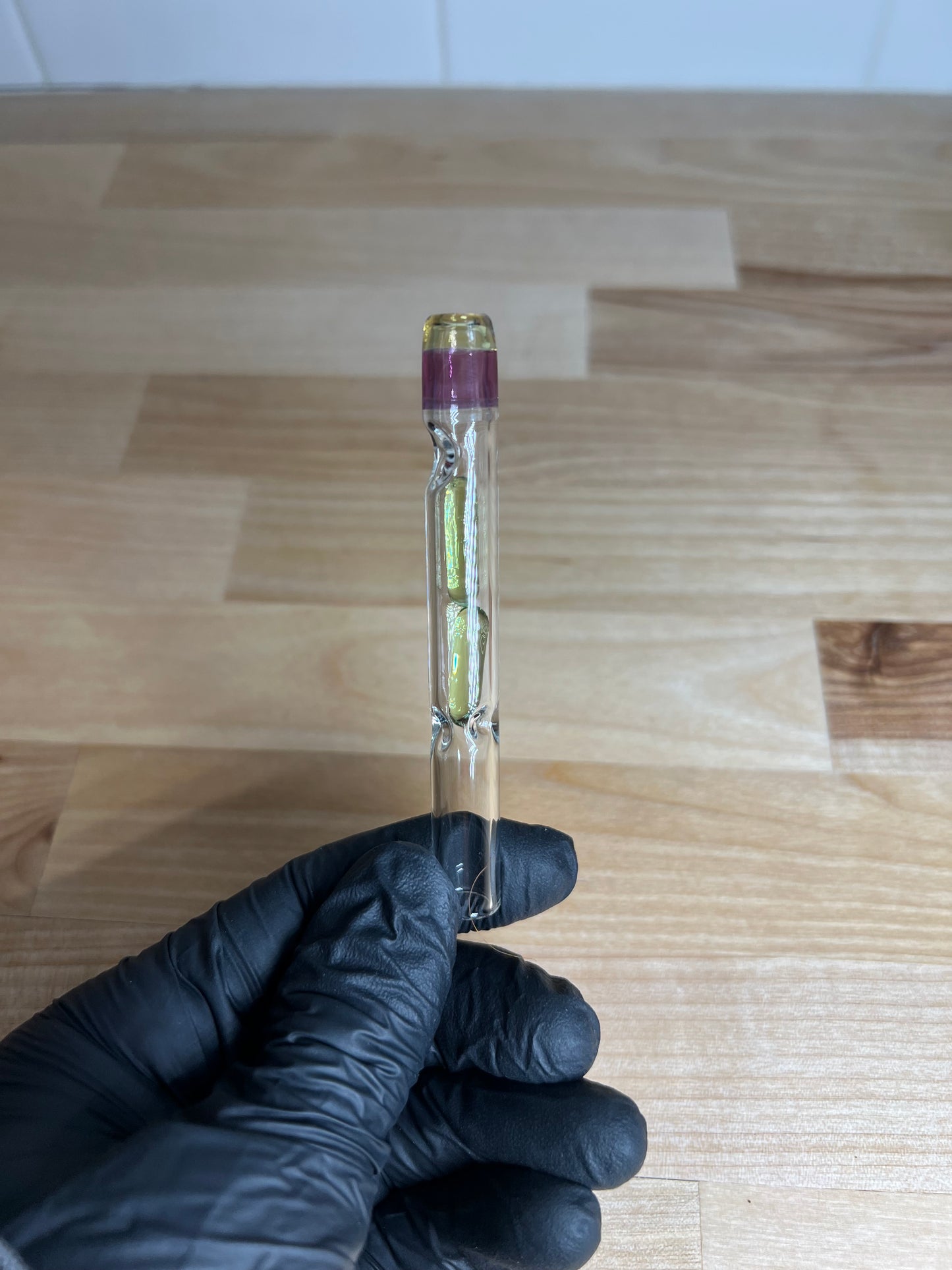 Bakx Glass Terp Pill Stem w/ Color MP- Milky Yoshi (CFL) / Gold Purple/ Absinthe