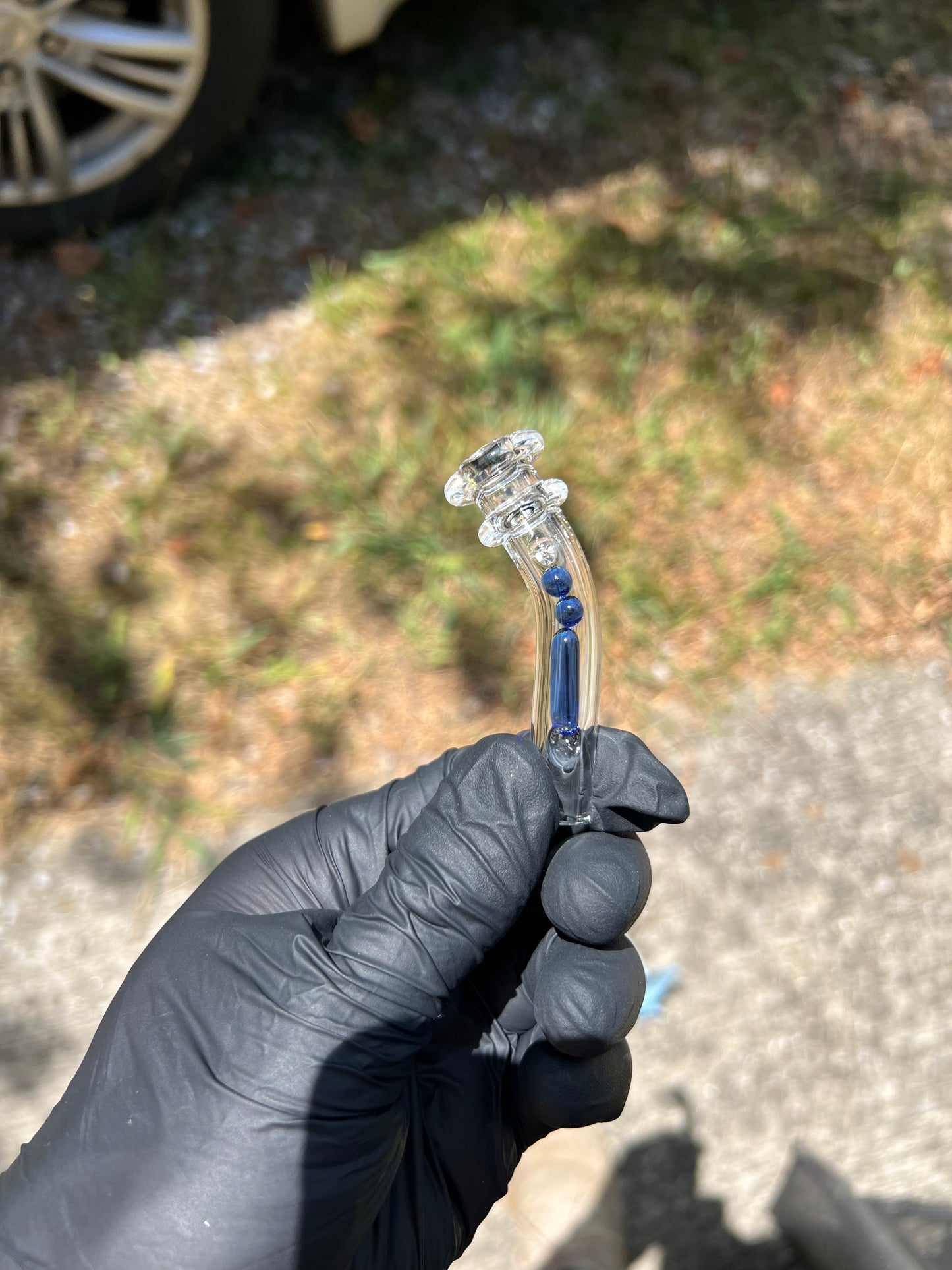 Potv Lobo/ One Glass Terp pill/marble stem w/ blown Mp - Cobalt