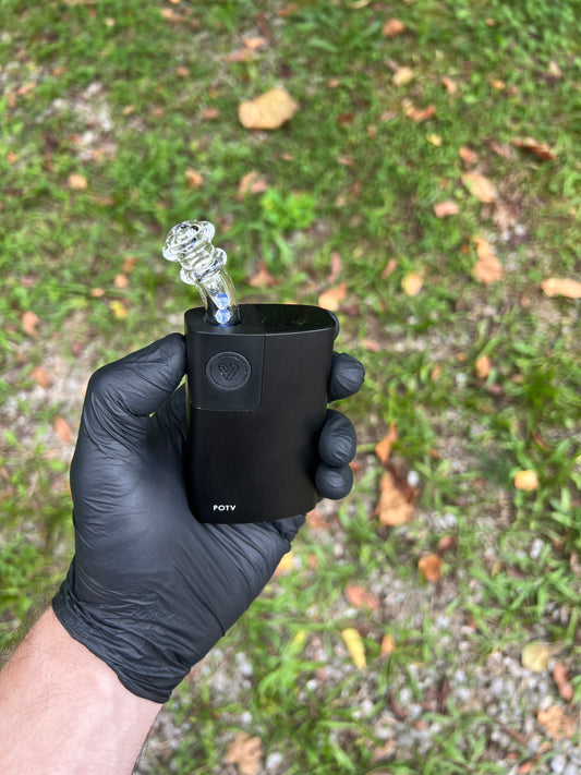 Potv Lobo/ One Glass marble stem w/ blown Mp - Ghost