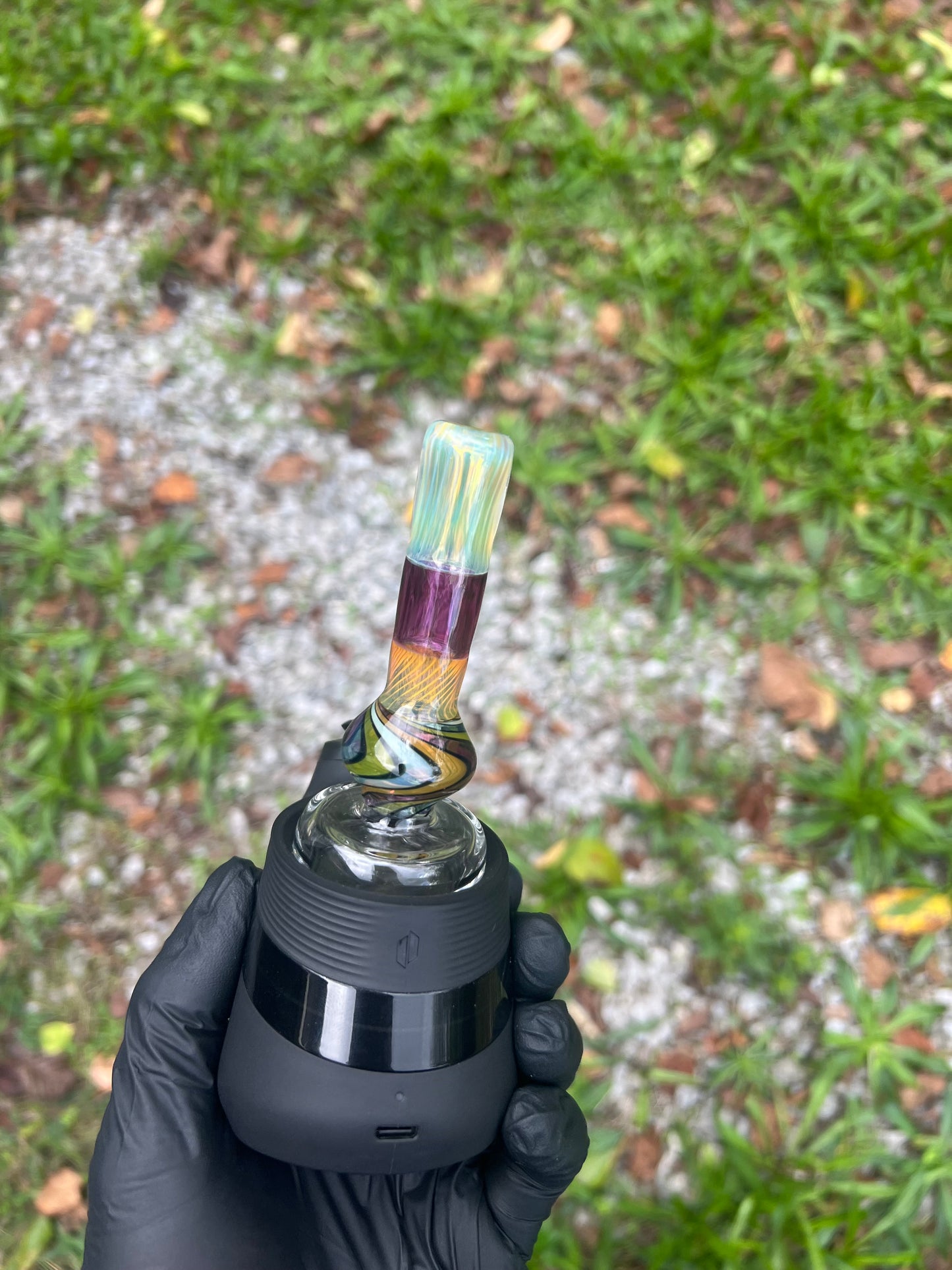 Puffco Peak Dry Top - Silver Fume/ Vibes / Gold Purple