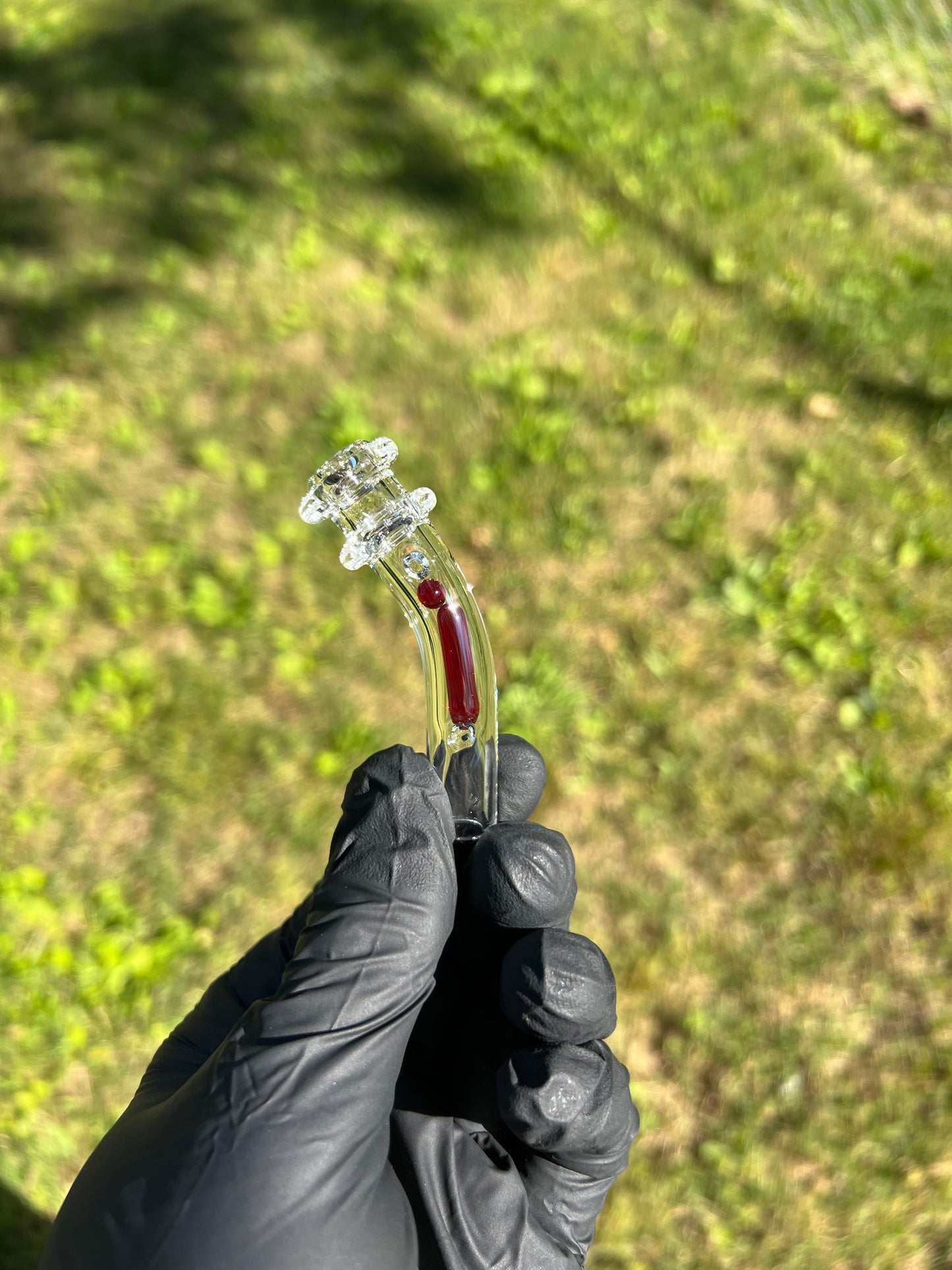 Potv Lobo/ One Glass terp pill/ marble stem w/ blown Mp - Red
