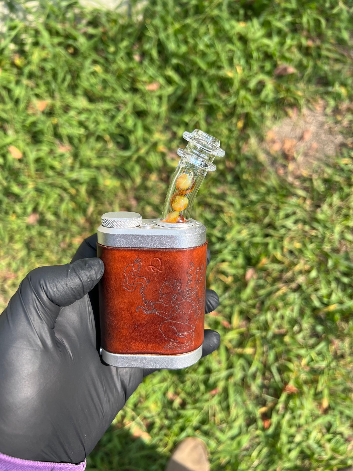 Tinymight Glass 4 Marble Stem w/blown mouthpiece - Singular Passion