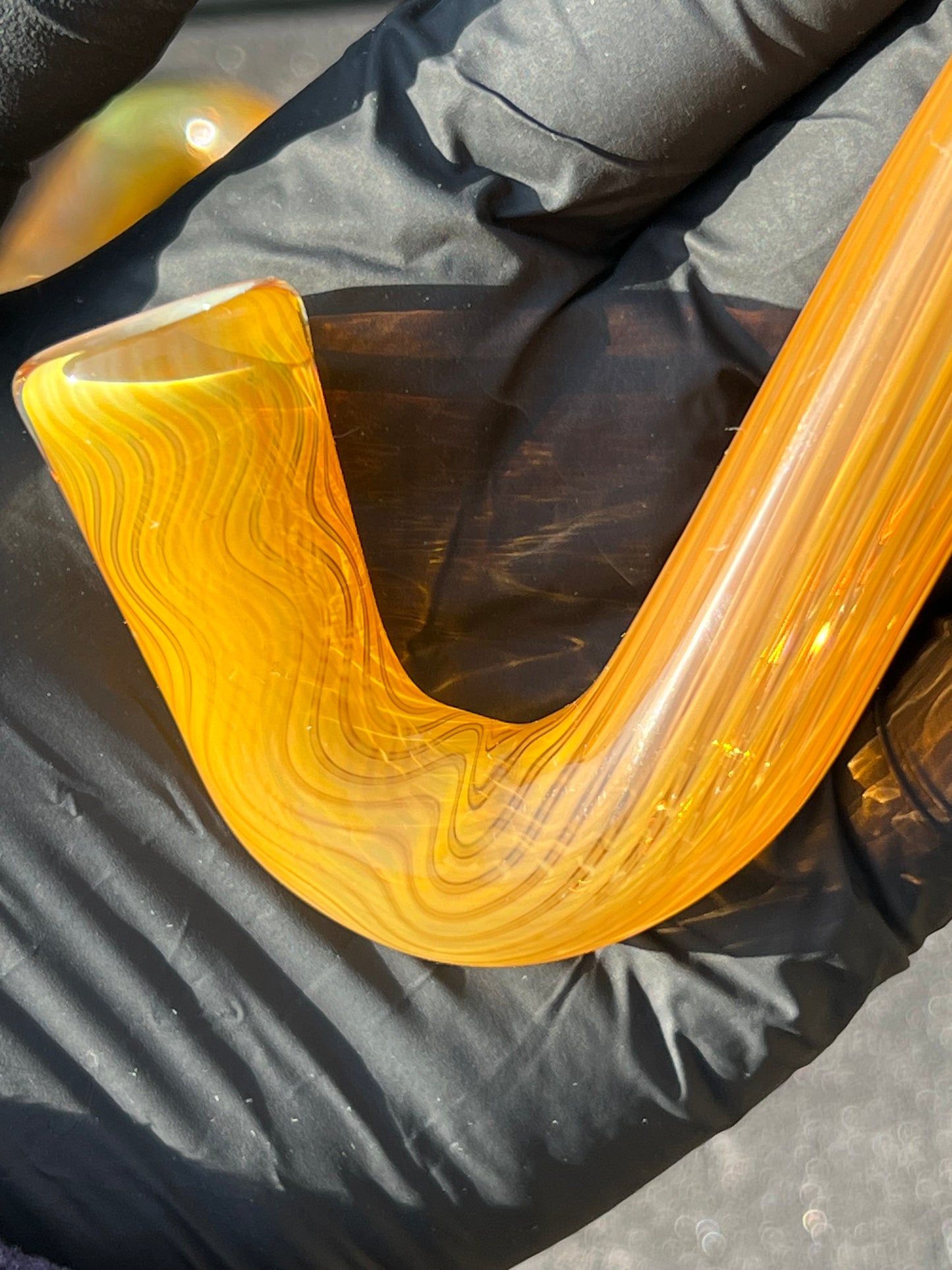 14mm Glass J hook - Silver Fume #2