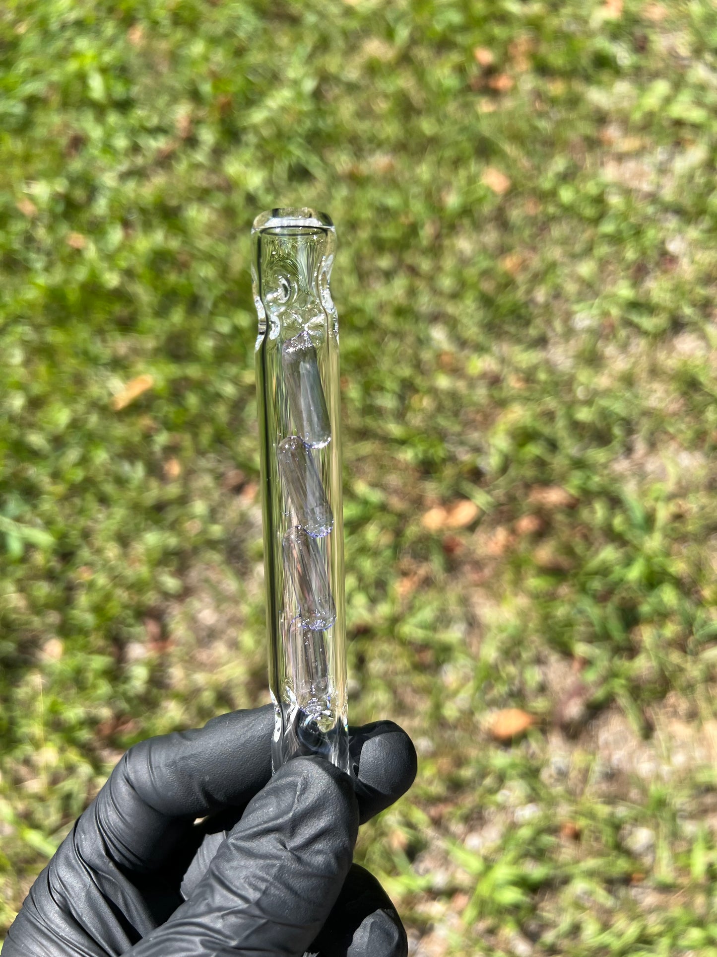 Tinymight Glass 4 Terp Pill Stem w/ dimpled mouthpiece - Purple Rain