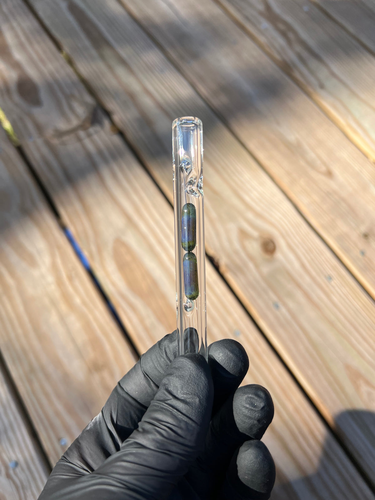 Firewood 11/12 Glass 2 Terp Pill Stem- Blue Honey