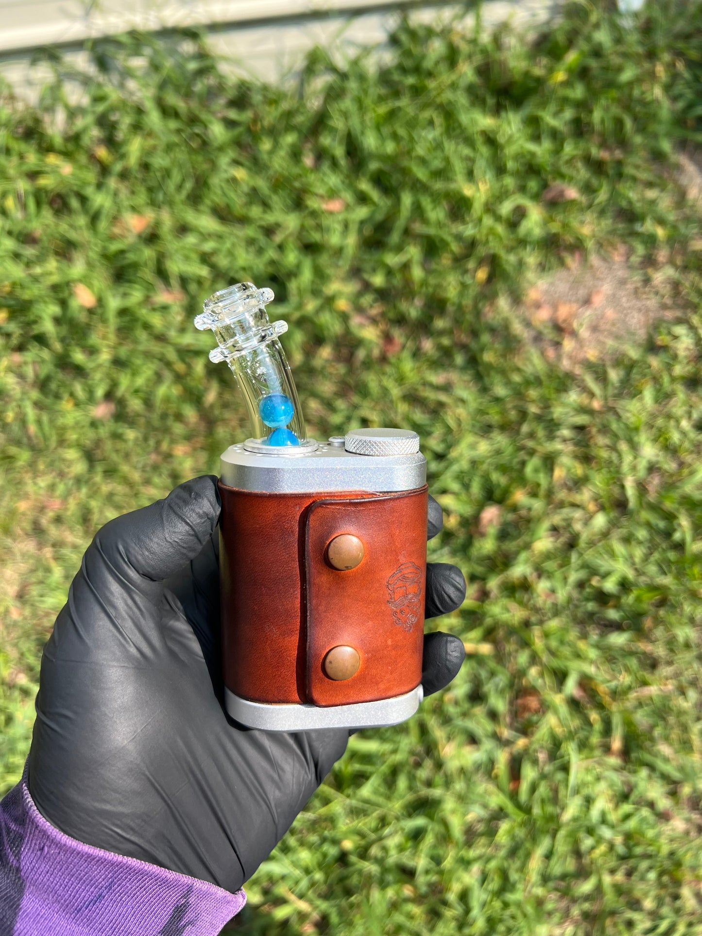 Tinymight Glass 3 Marble Stem w/blown mouthpiece - Marina