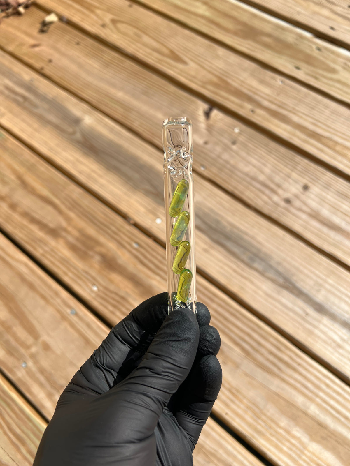 Tinymight Glass 4 Terp Pill Stem w/ dimpled mouthpiece - Limeade