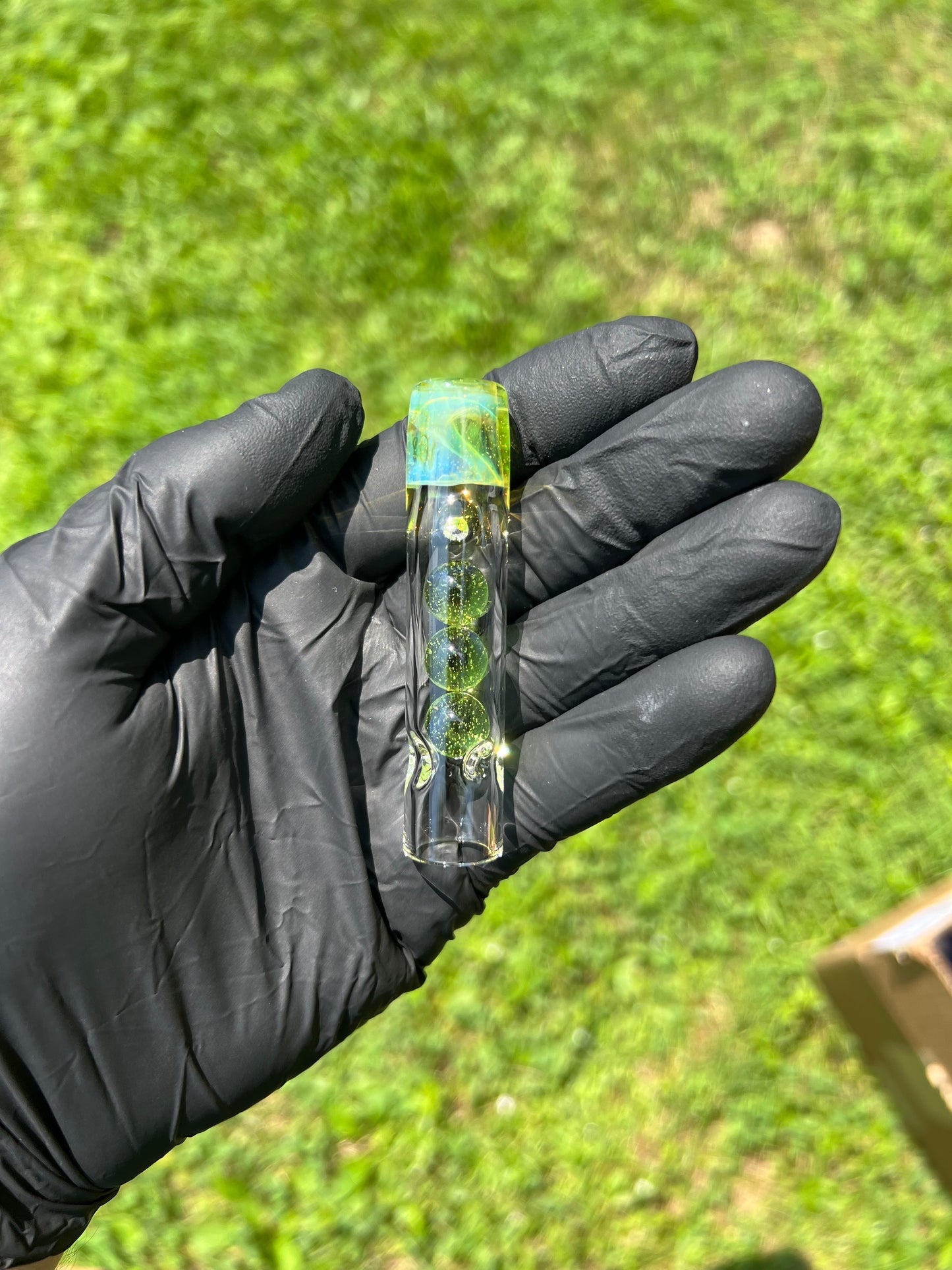 Tinymight Glass 3 Marble Stem w/ Color mouthpiece - Limeade