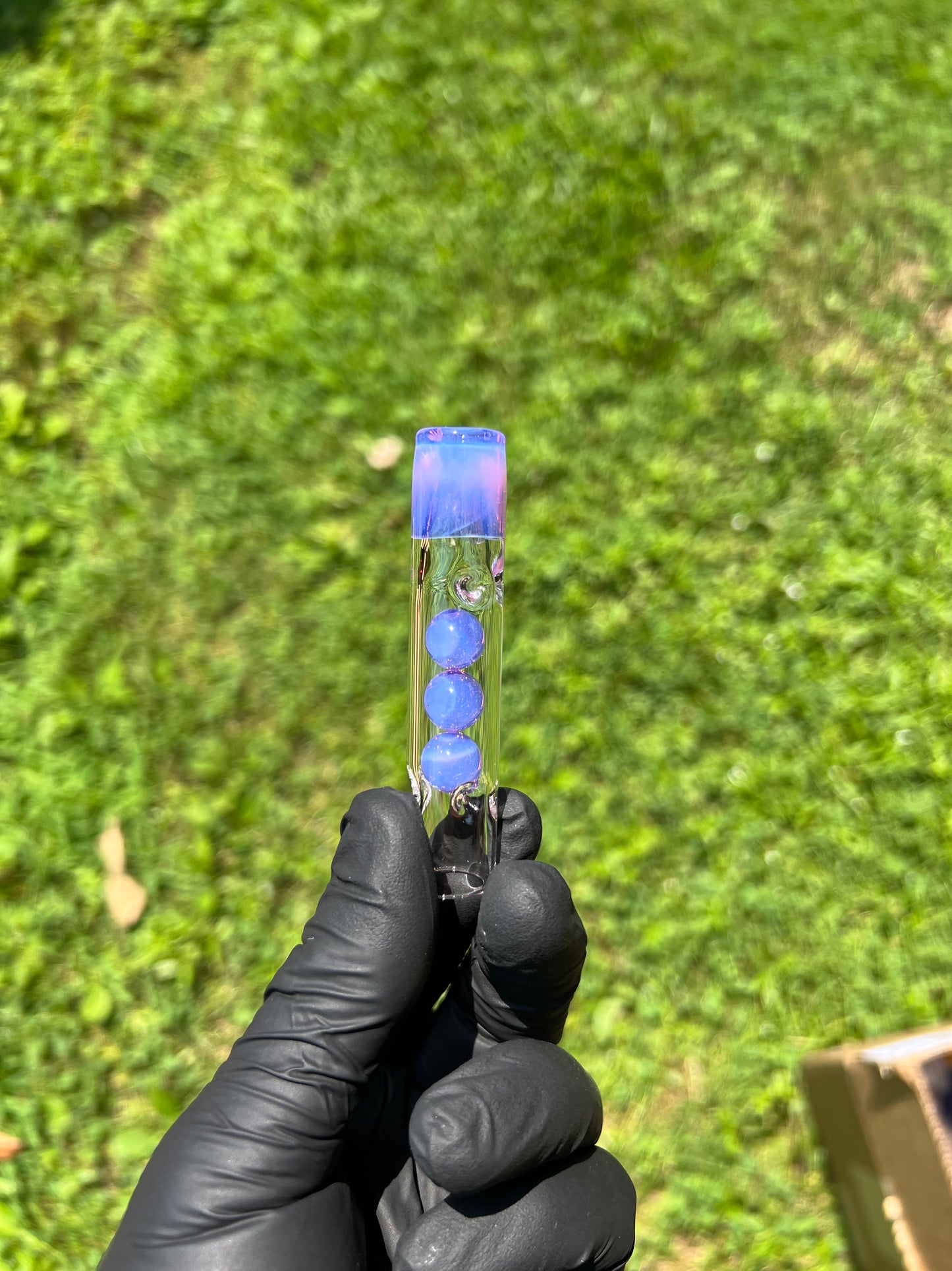 Tinymight Glass 3 Marble Stem w/ Color mouthpiece - Amethyst Opal
