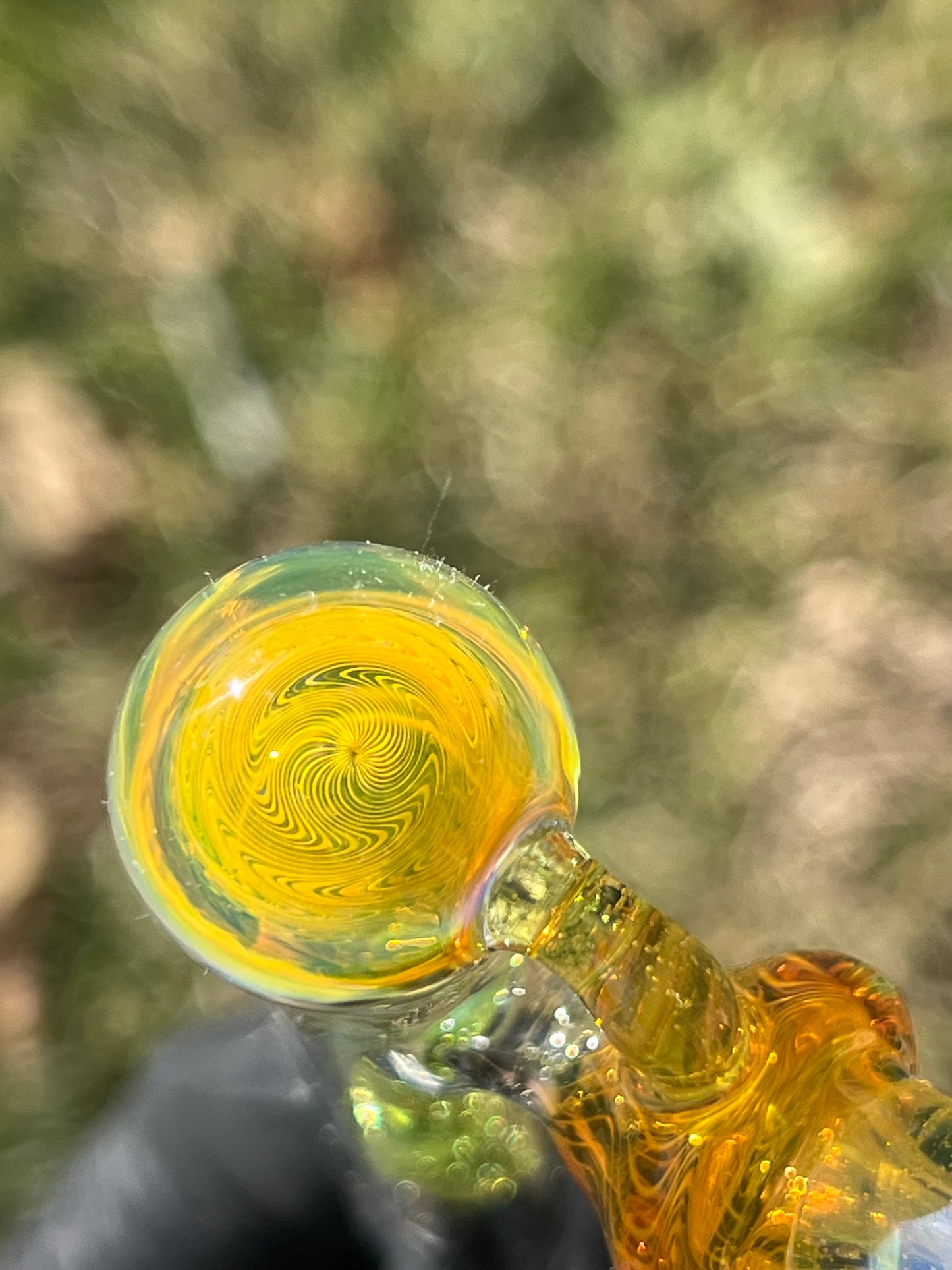Toad Glass 3 Marble Implosion Stem - Limeade