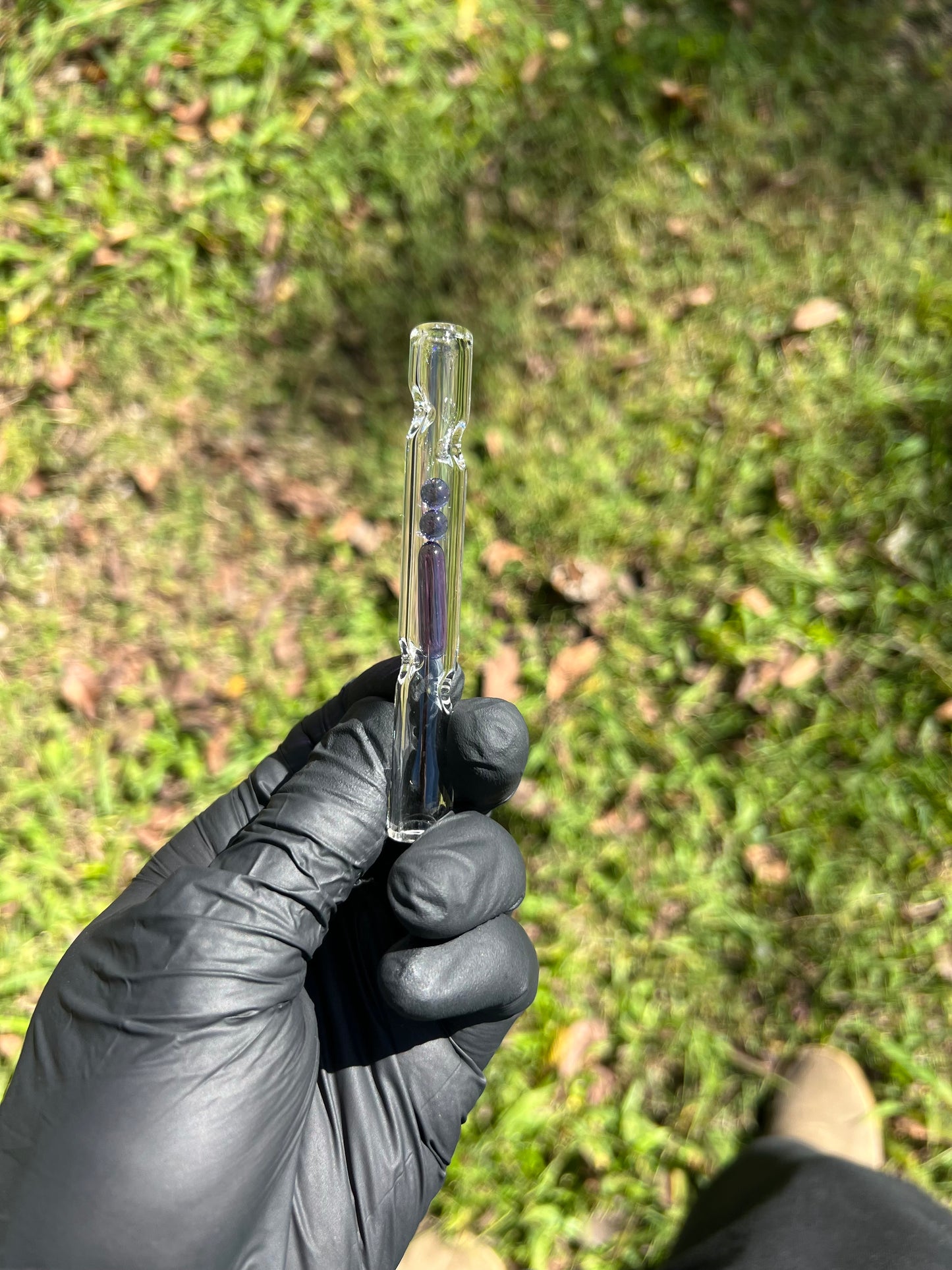 FAT X/ Dynavap Glass Terp Pill/ Marble Stem- Gold Purple #1