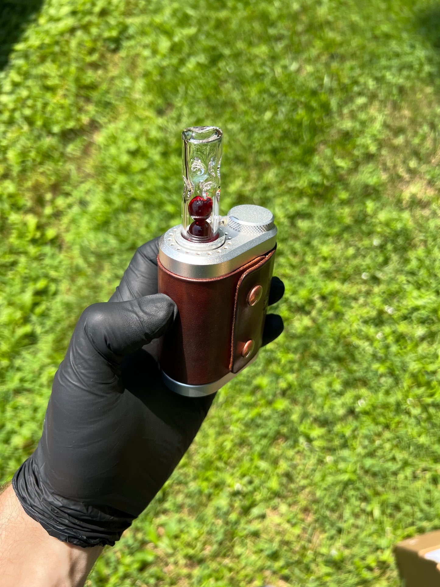 Tinymight Glass 3 Marble Stem w/alt/dimpled mouthpiece - Red