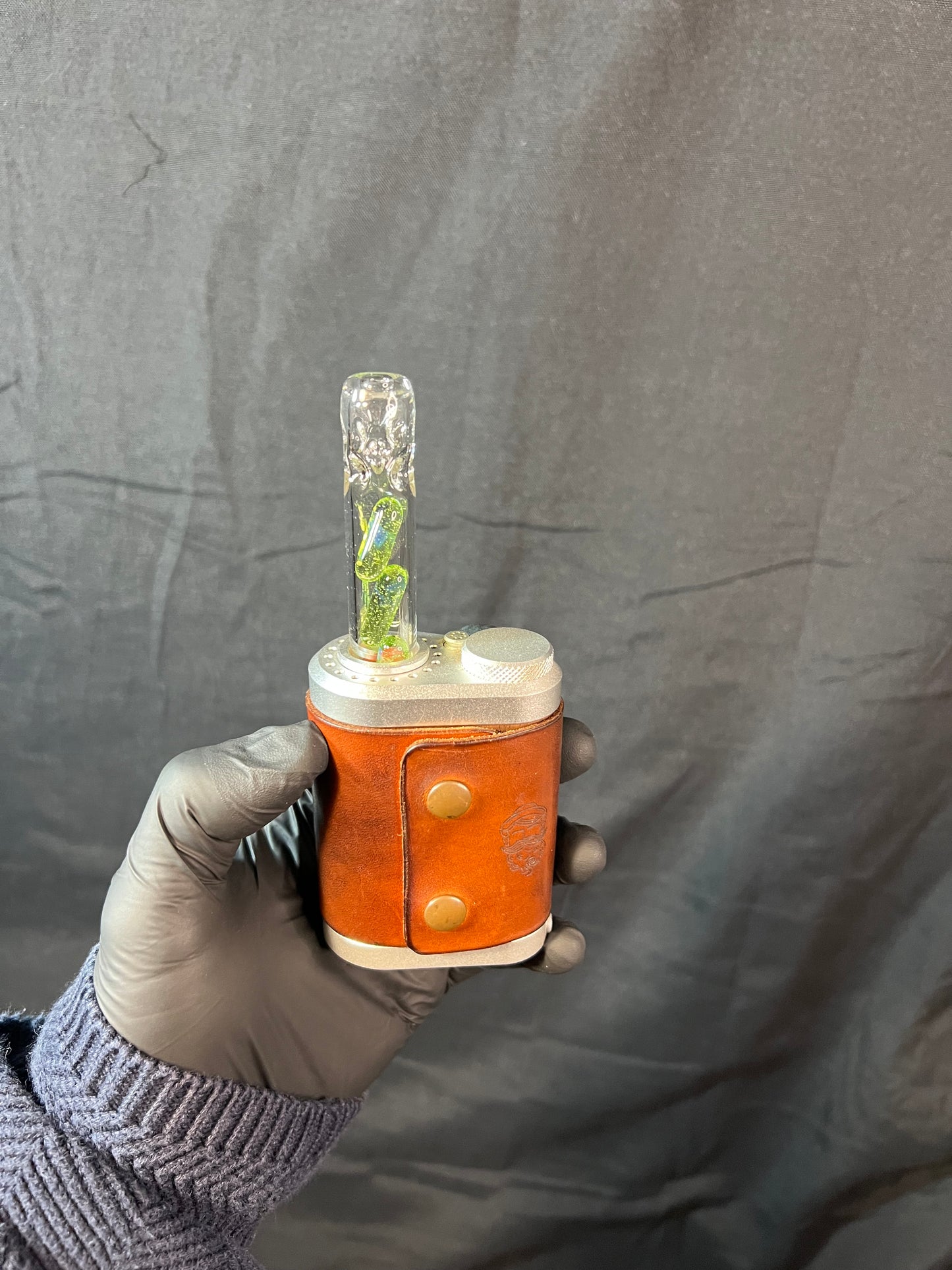 Tinymight Glass 3 Terp Pill Stem w/ dimpled mouthpiece - Limeade