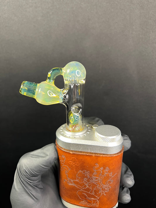 Tinymight Glass 3 Marble Stem implosion- Silver fume/ Milky Yoshi (CFL) #2