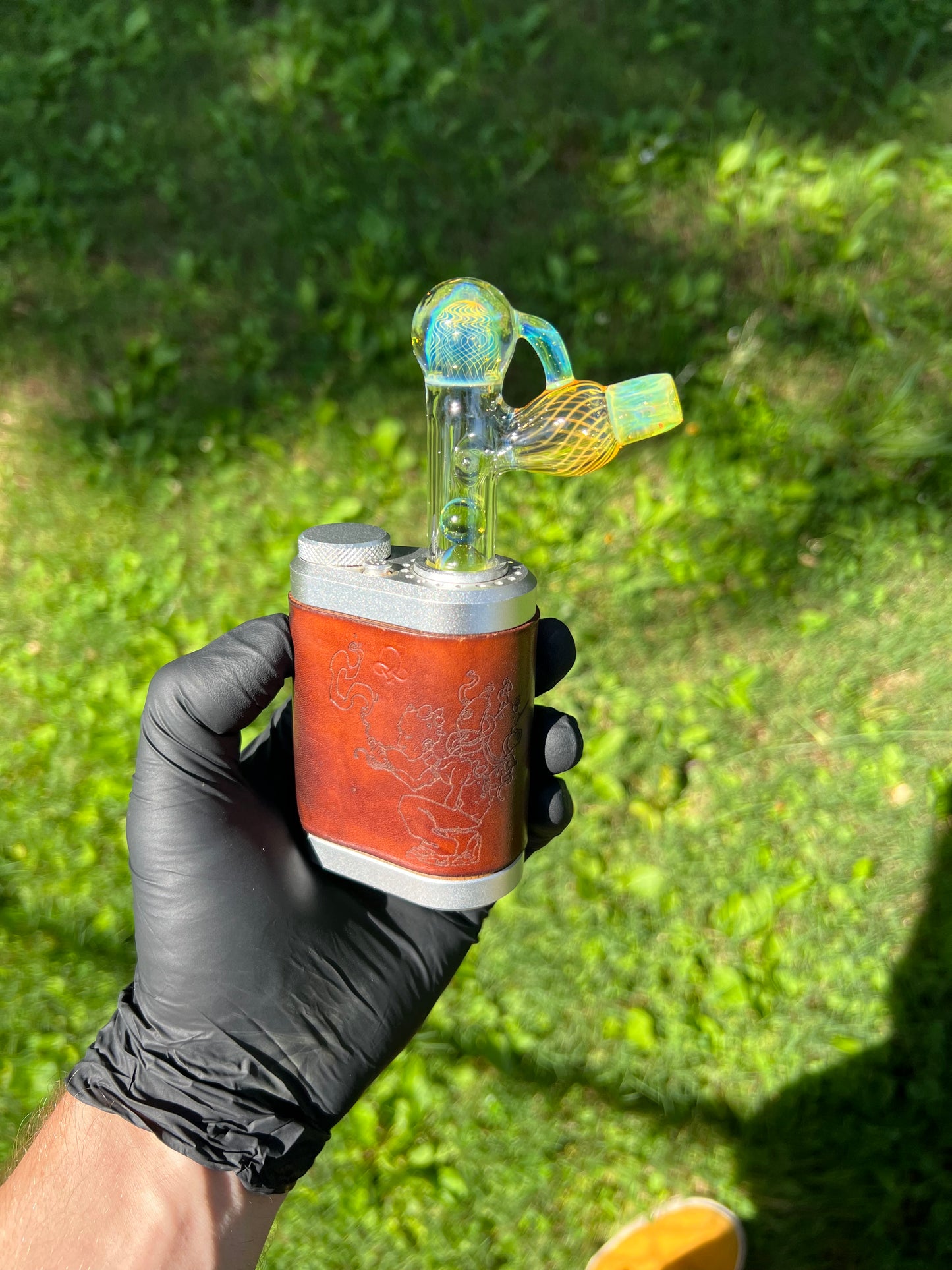Tinymight Glass 3 Marble Stem implosion- Limeade #2