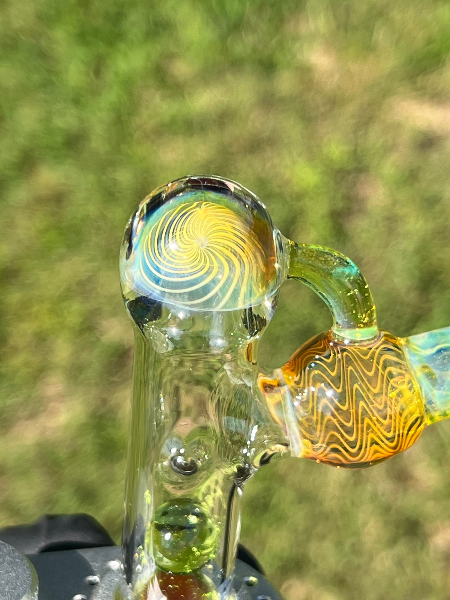 Tinymight Glass 3 Marble Stem implosion- Limeade/ Fume