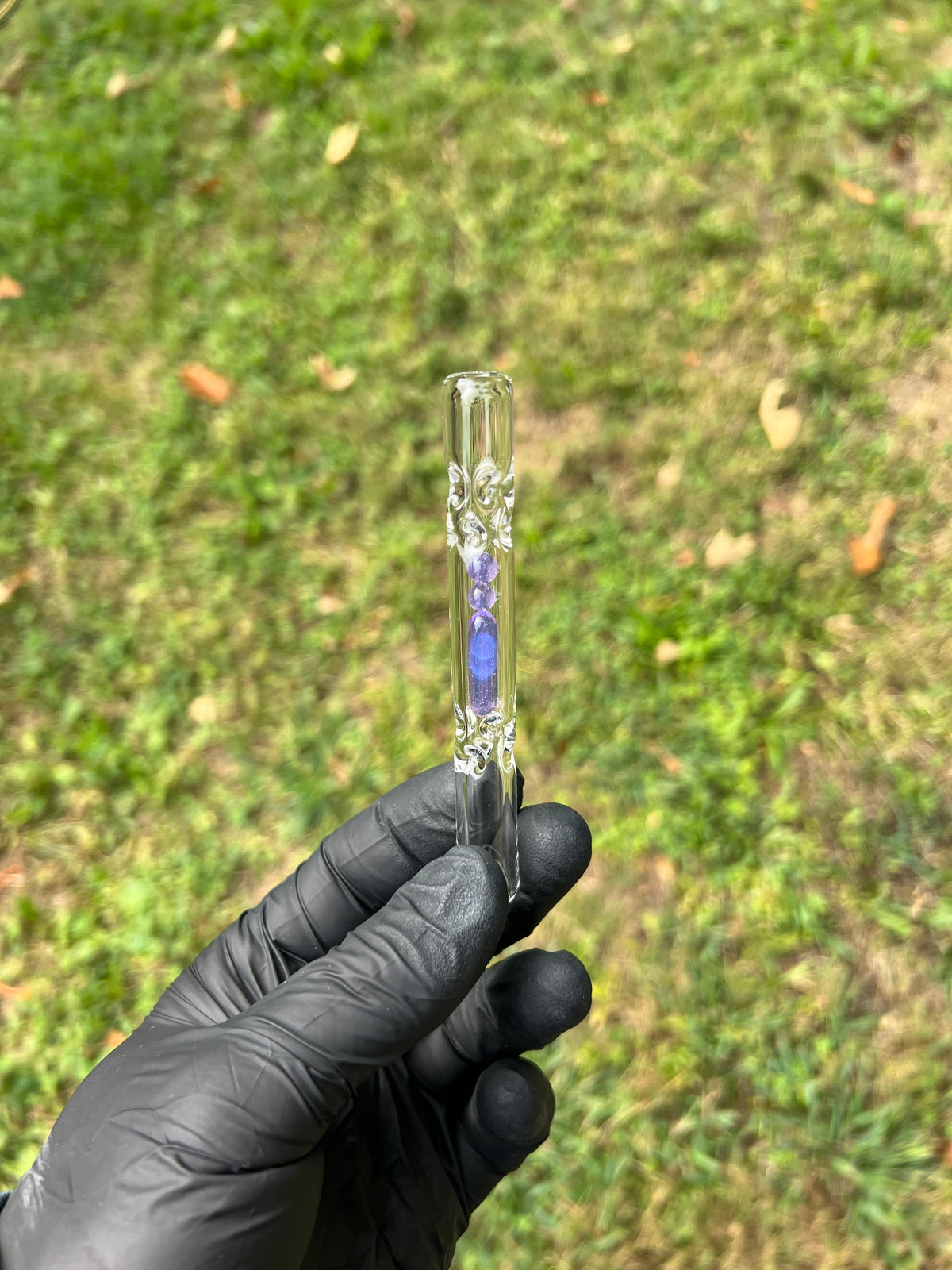 Firewood 11/12 Glass Terp Pill/ marble Stem- Amethyst Opal