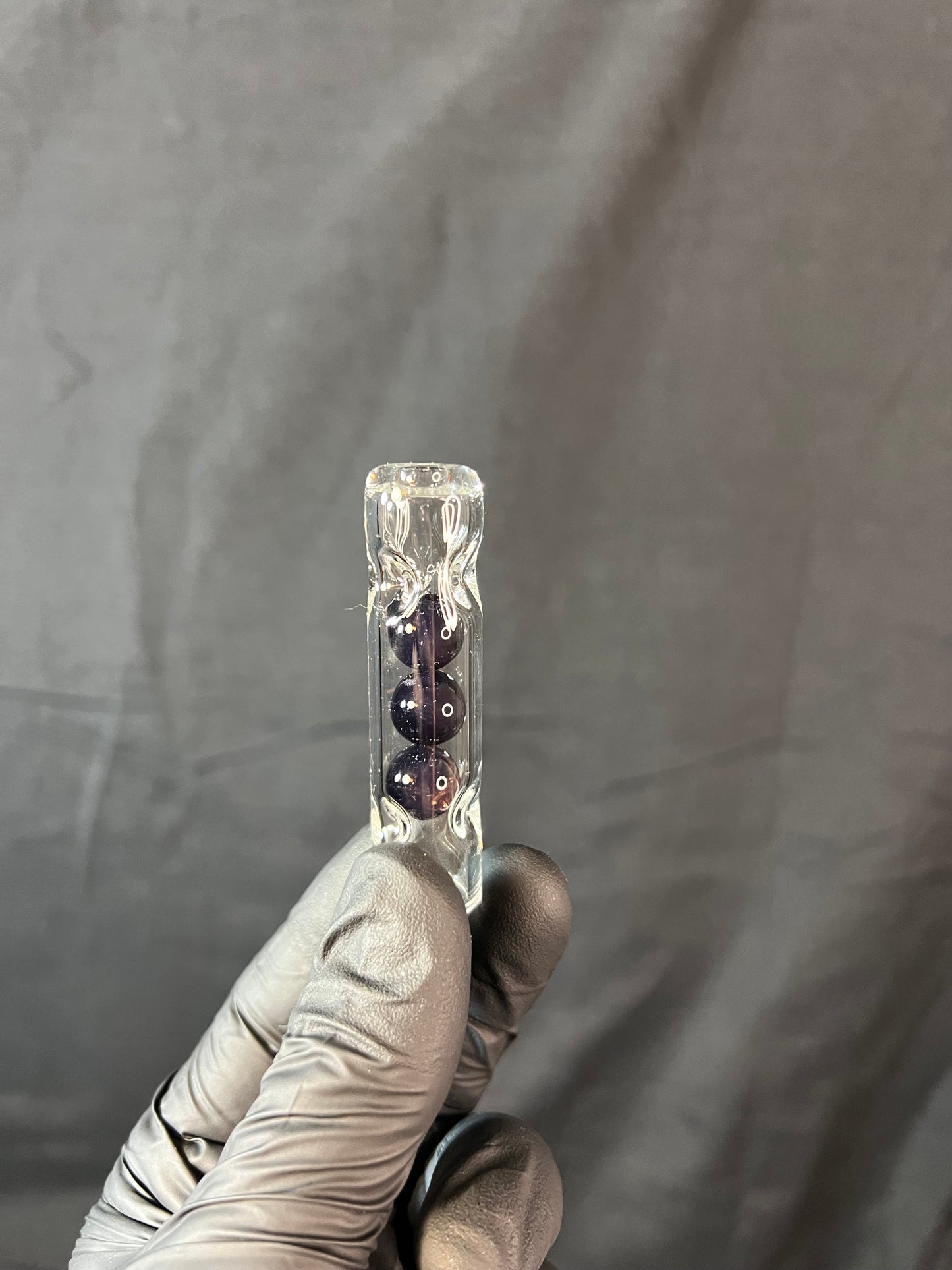 Tinymight Glass 3 Marble Stem w/dimpled mouthpiece -blackberry jam