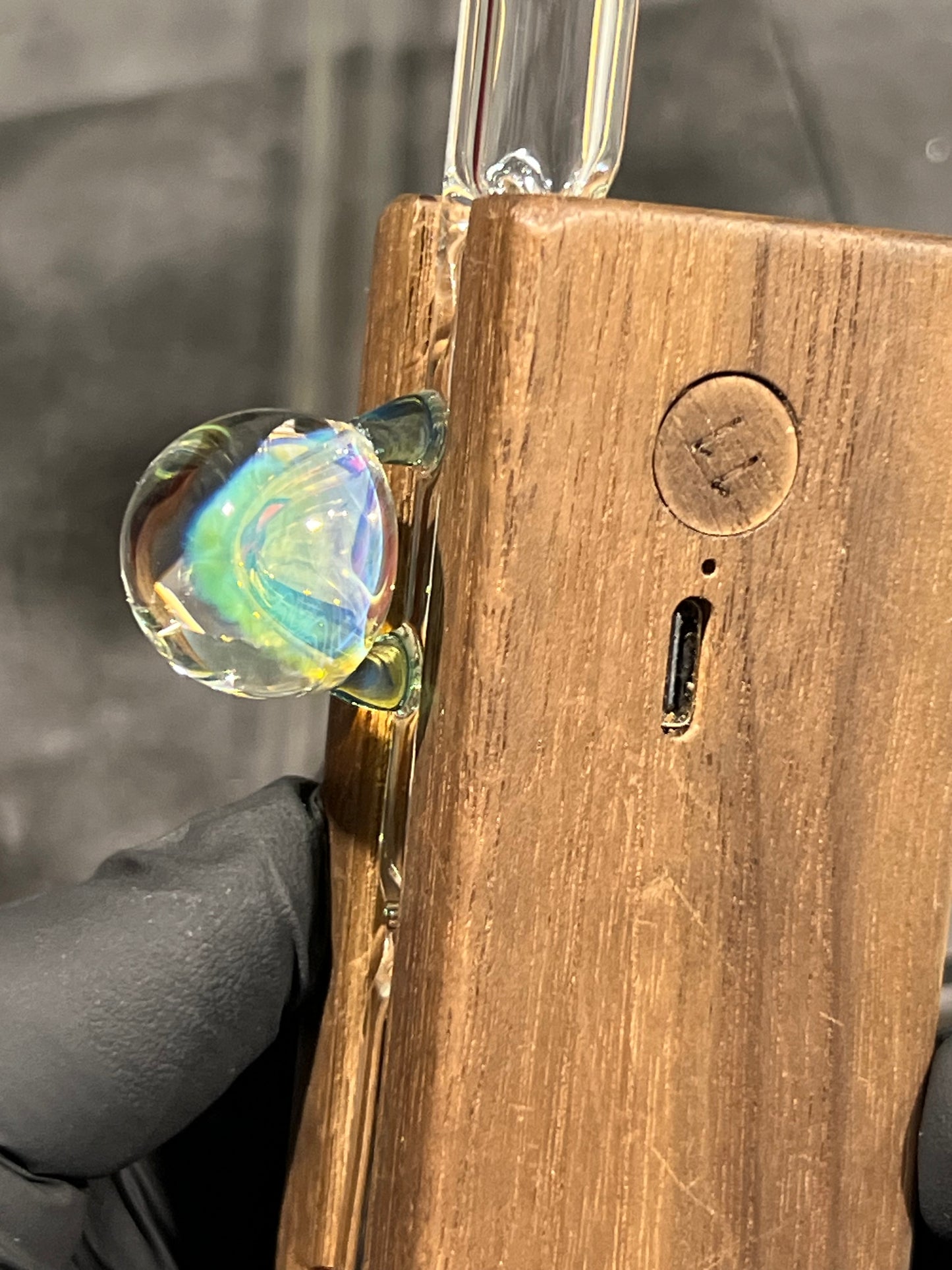 Firewood 11 Glass Terp Pill/ Marble Stem w/fume marble- Blue Waves Opal
