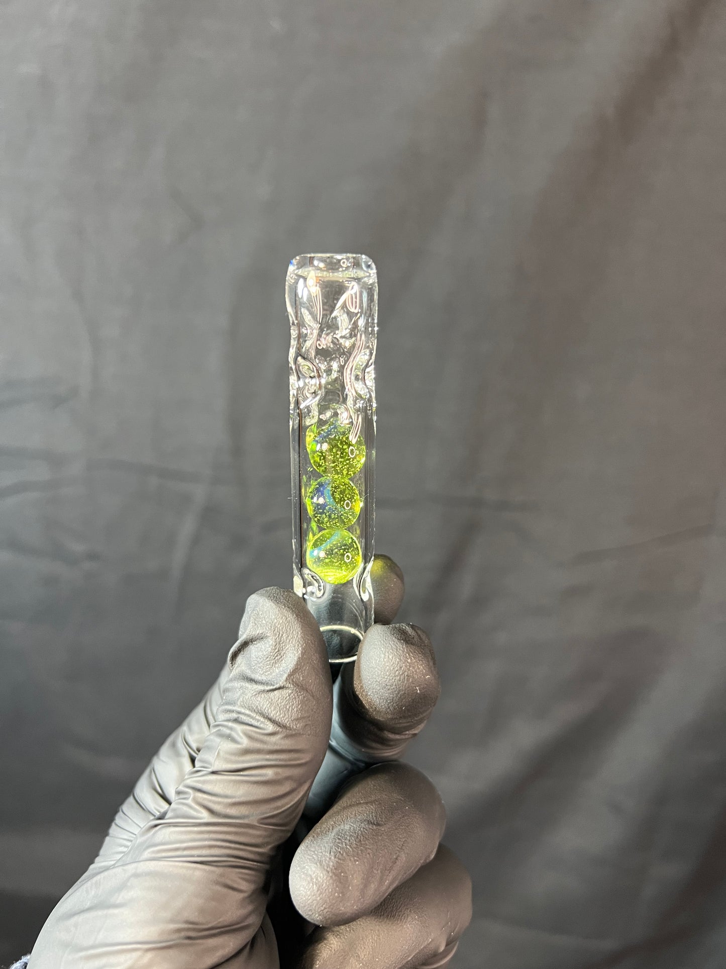 Tinymight Glass 3 Marble Stem w/dimpled mouthpiece - Limeade