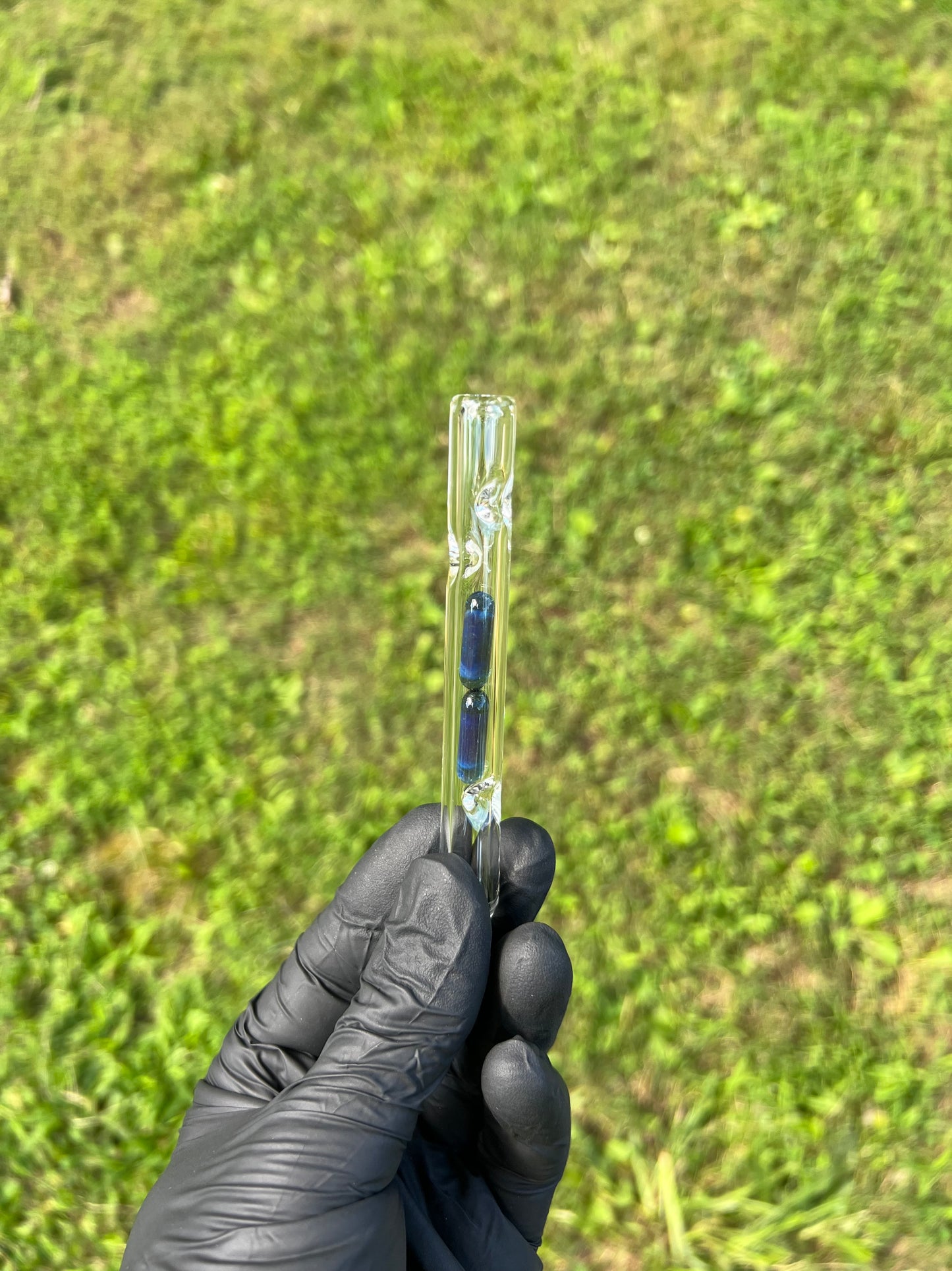Firewood 11/ Glass 2 Terp Pill Stem- Blue Honey