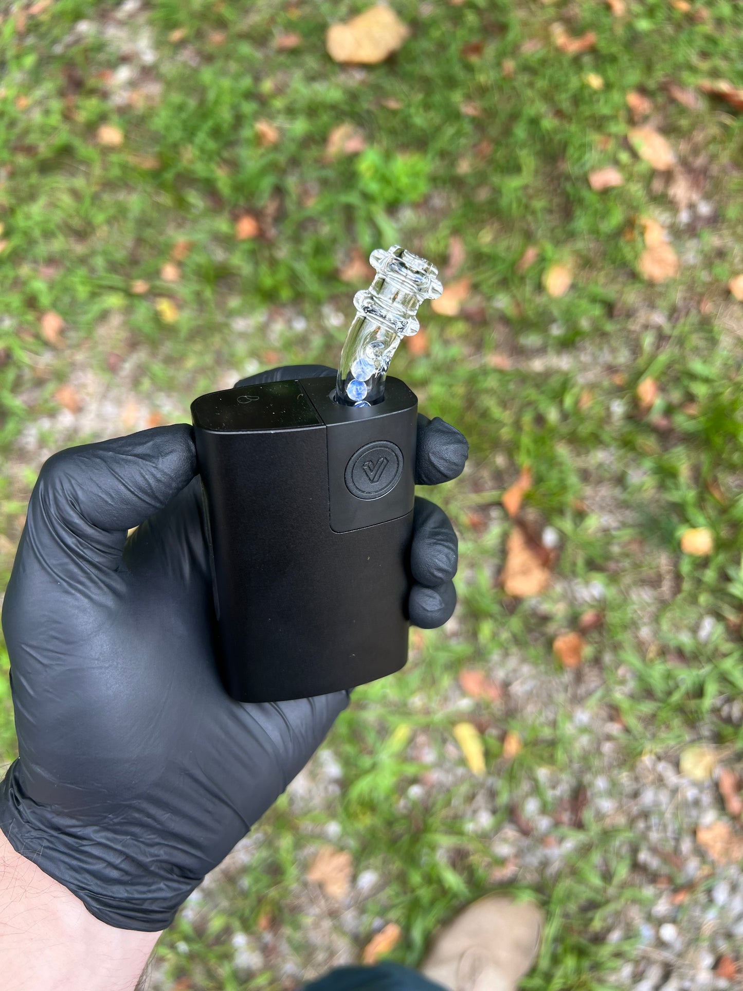 Potv Lobo/ One Glass marble stem w/ blown Mp - Ghost