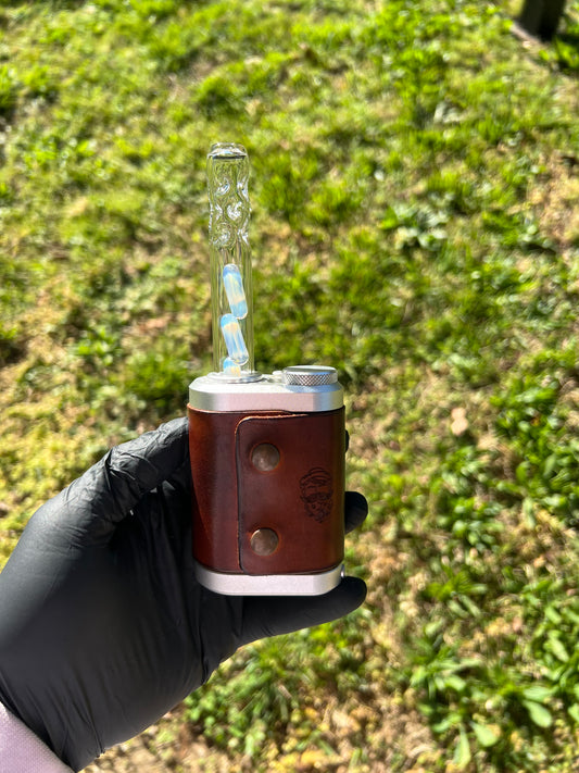 Tinymight Glass 3 Terp Pill Stem w/ dimpled mouthpiece - White Opal #2