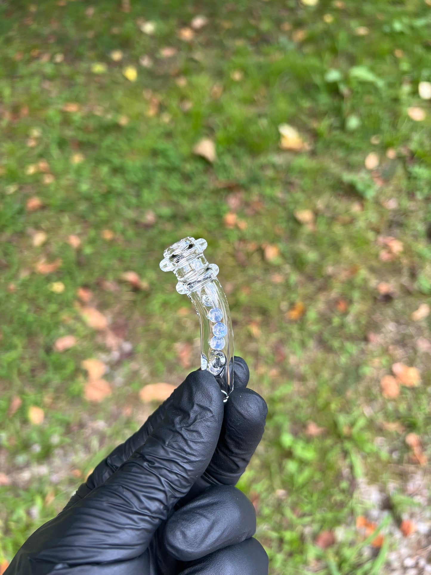 Potv Lobo/ One Glass marble stem w/ blown Mp - Ghost