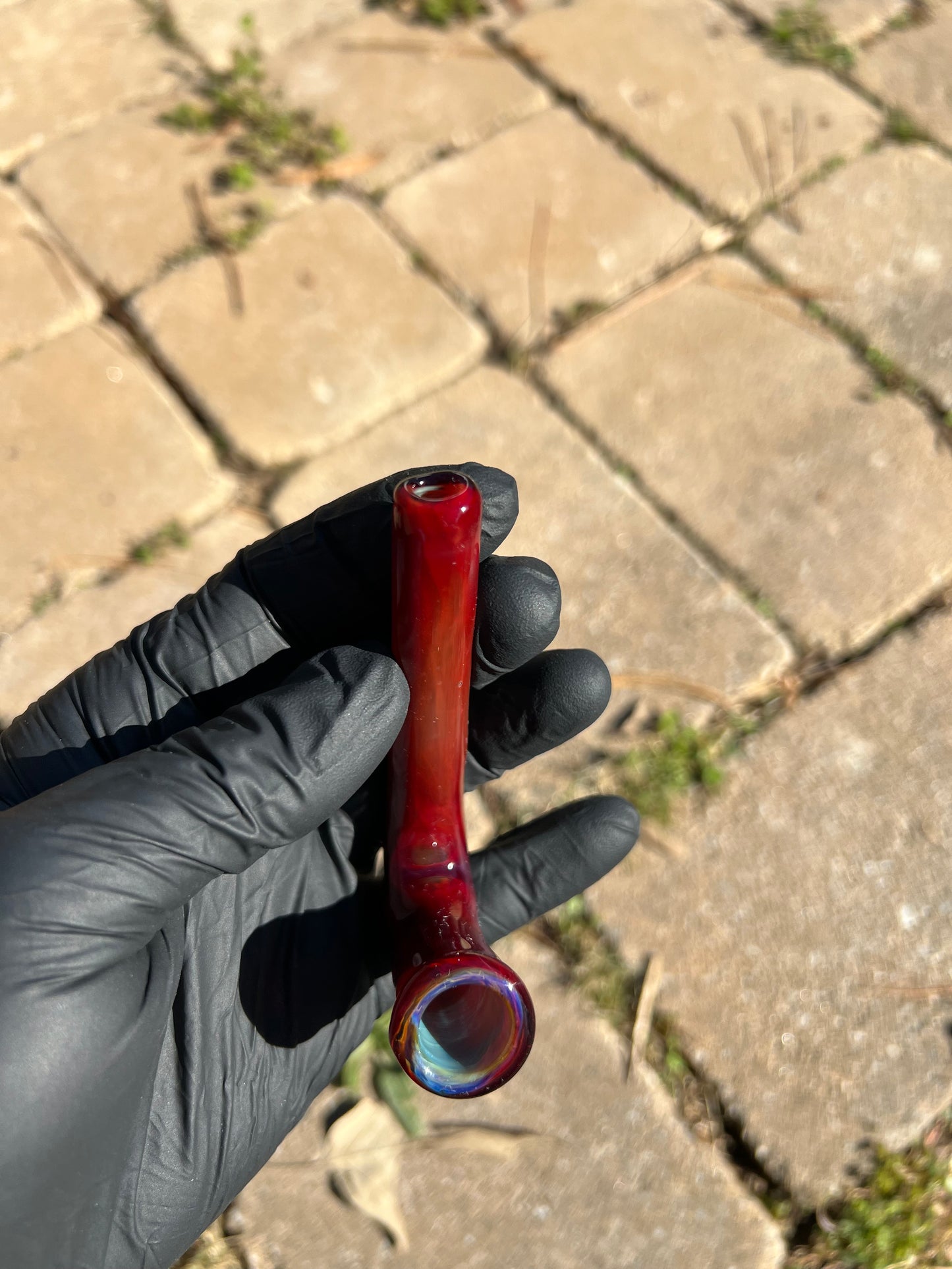 14mm Glass J hook - blue honey/ transparent phoenix