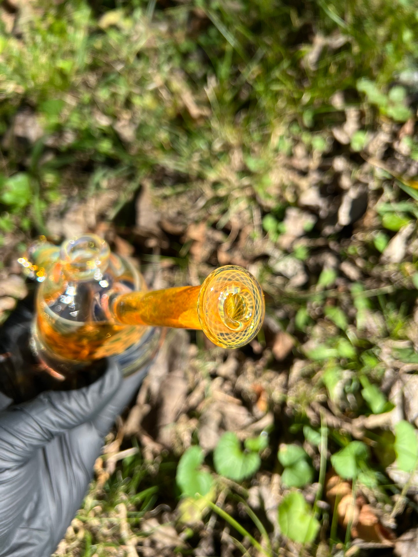 14mm dry rig w/marble - Silver fume