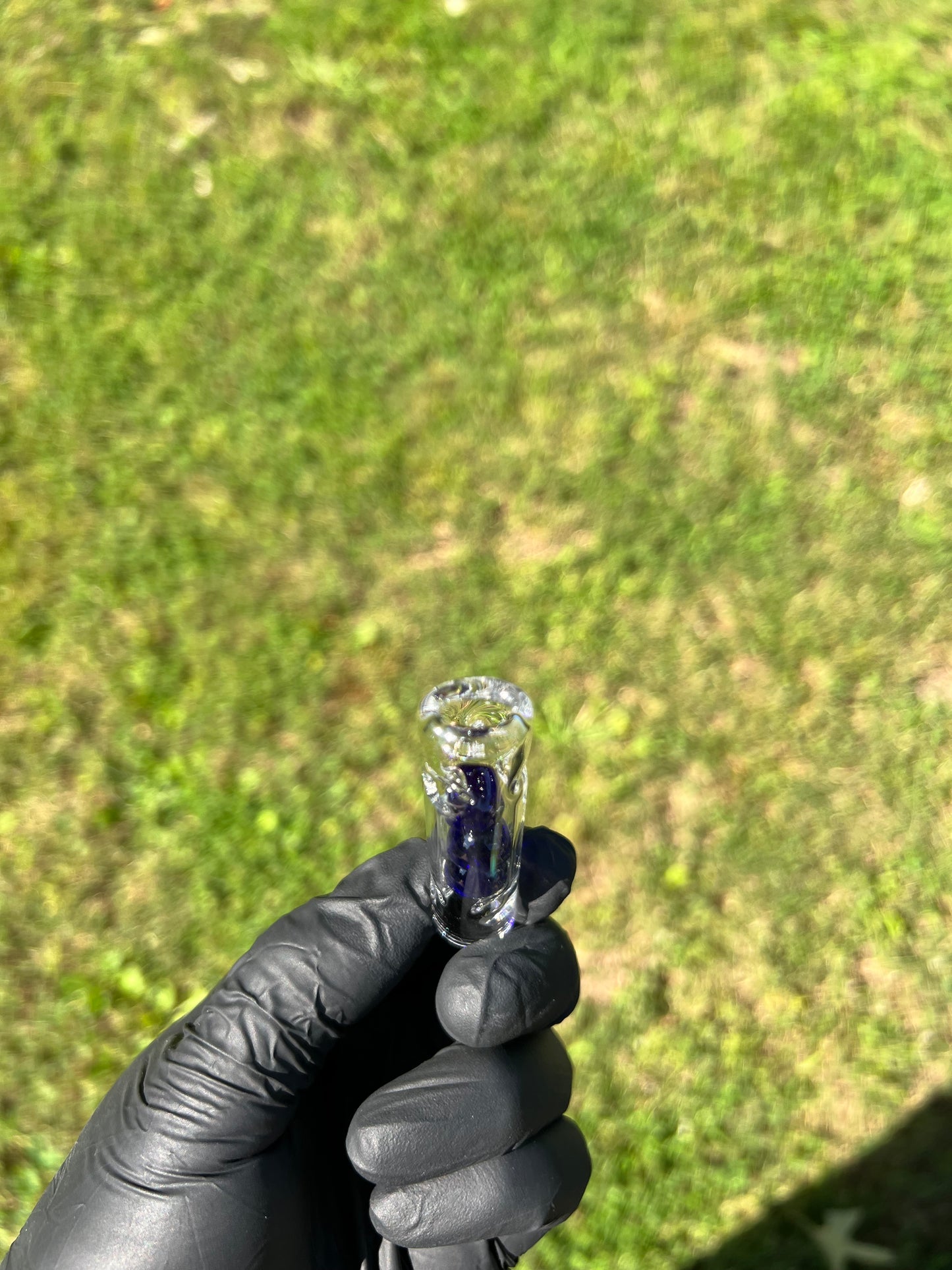 Tinymight Glass 3 Marble Stem w/dimpled mouthpiece - Cobalt #2