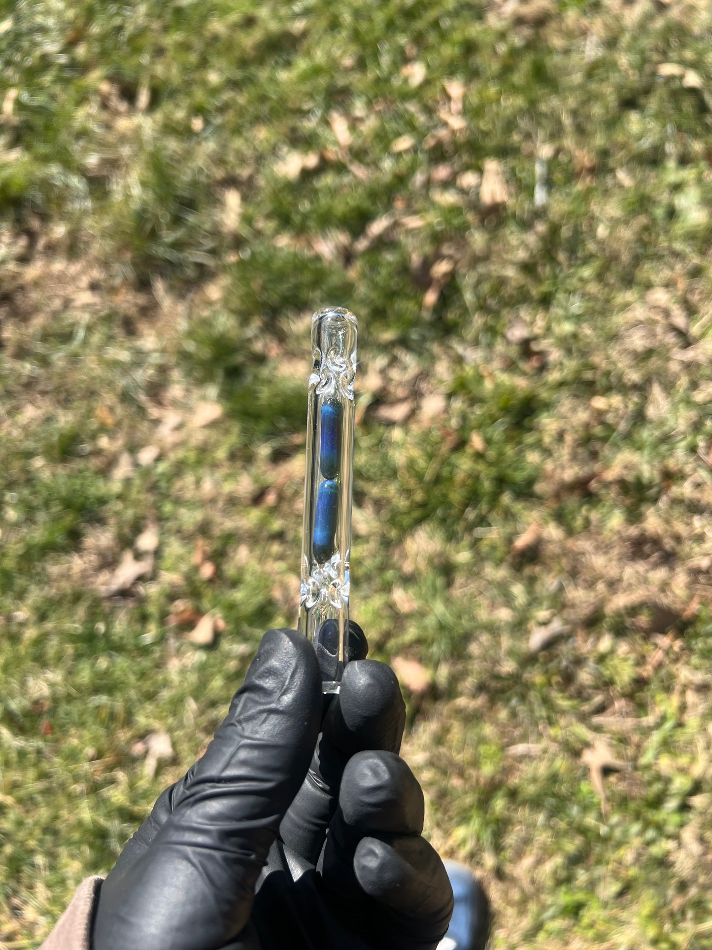 Firewood 11/ Glass 2 Terp Pill Stem- Blue Honey