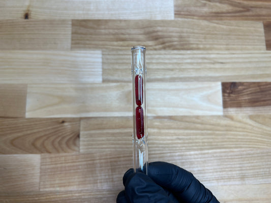 Bakx Glass Terp Pill Stem w/ Blown MP- Red Blizzard