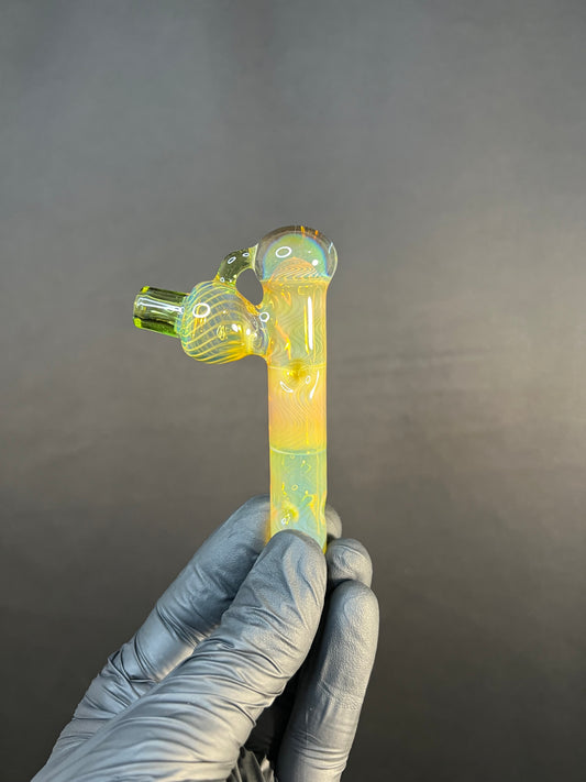 Tinymight Glass 4 Marble Stem Full Color implosion- Silver fume/ Absinthe